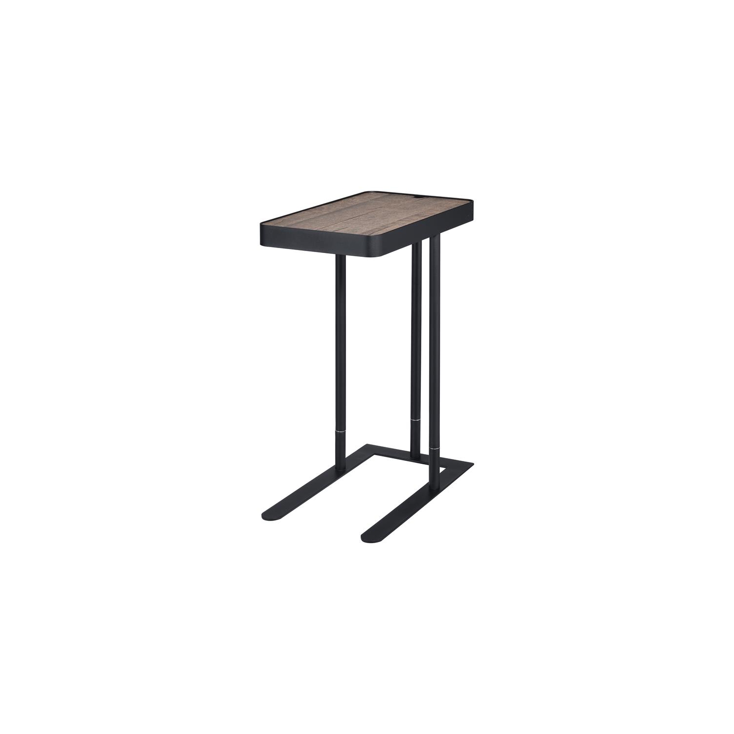 Furniture of America Nince Industrial Metal Adjustable Side Table in Sand Black