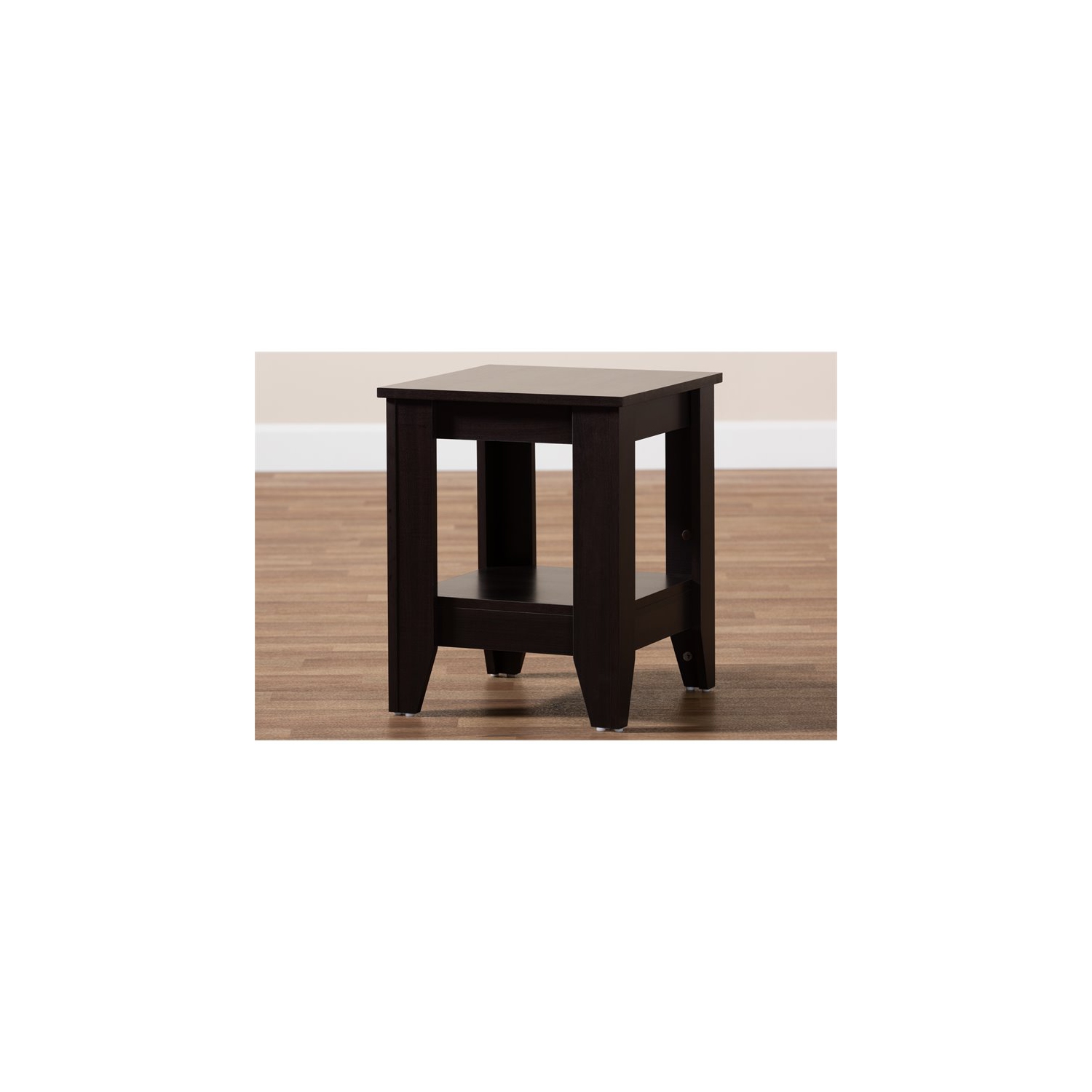 Baxton Studio Audra Dark Brown Finished Wood End Table