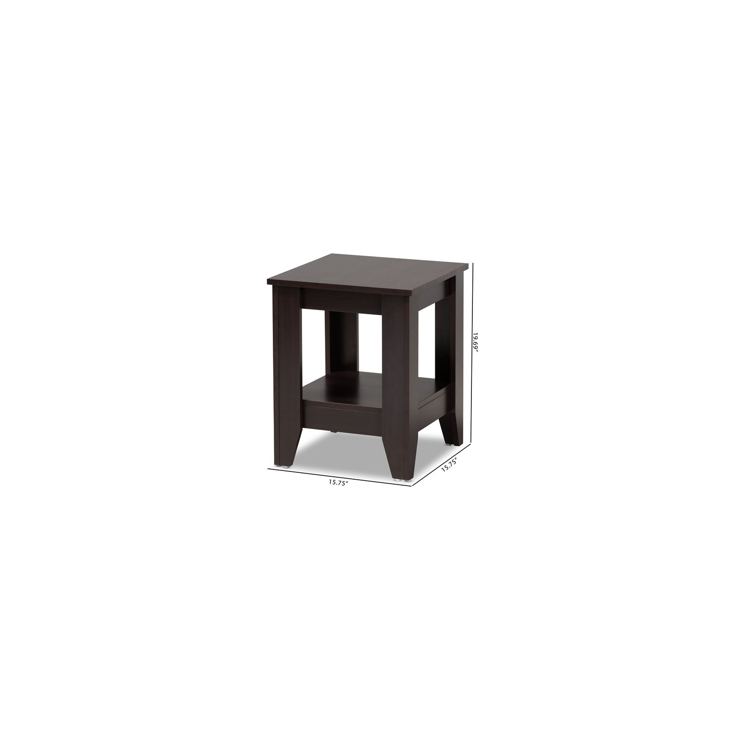 Baxton Studio Audra Dark Brown Finished Wood End Table