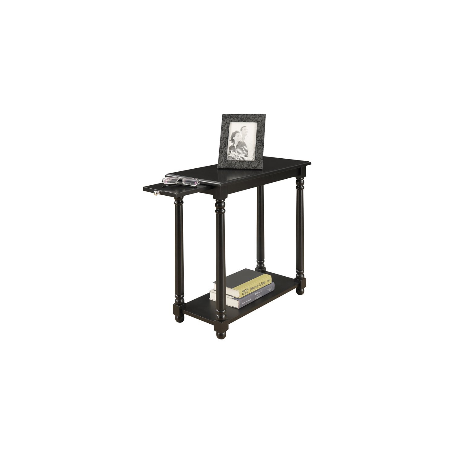 Convenience Concepts French Country Regent End Table in Black Wood Finish