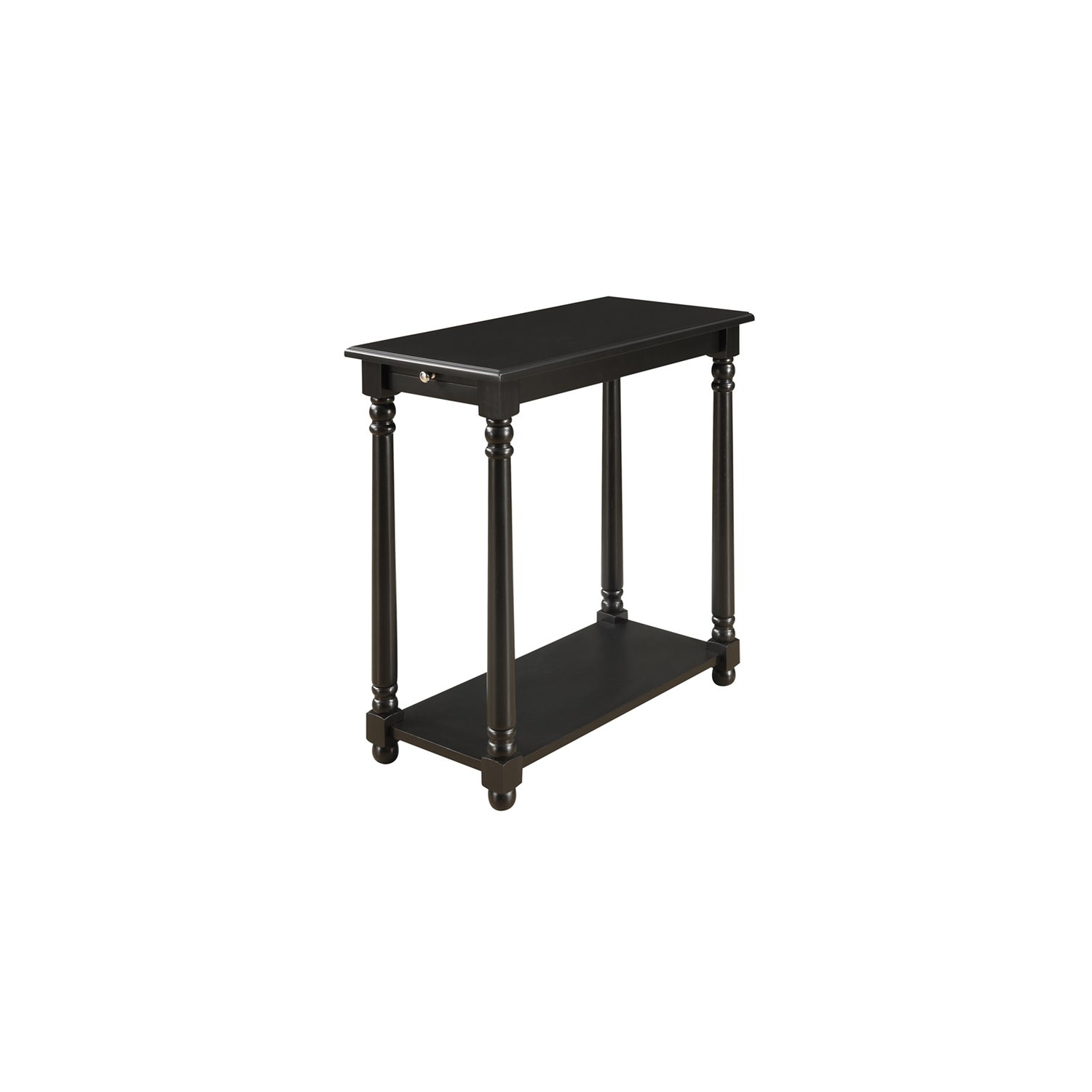 Convenience Concepts French Country Regent End Table in Black Wood Finish