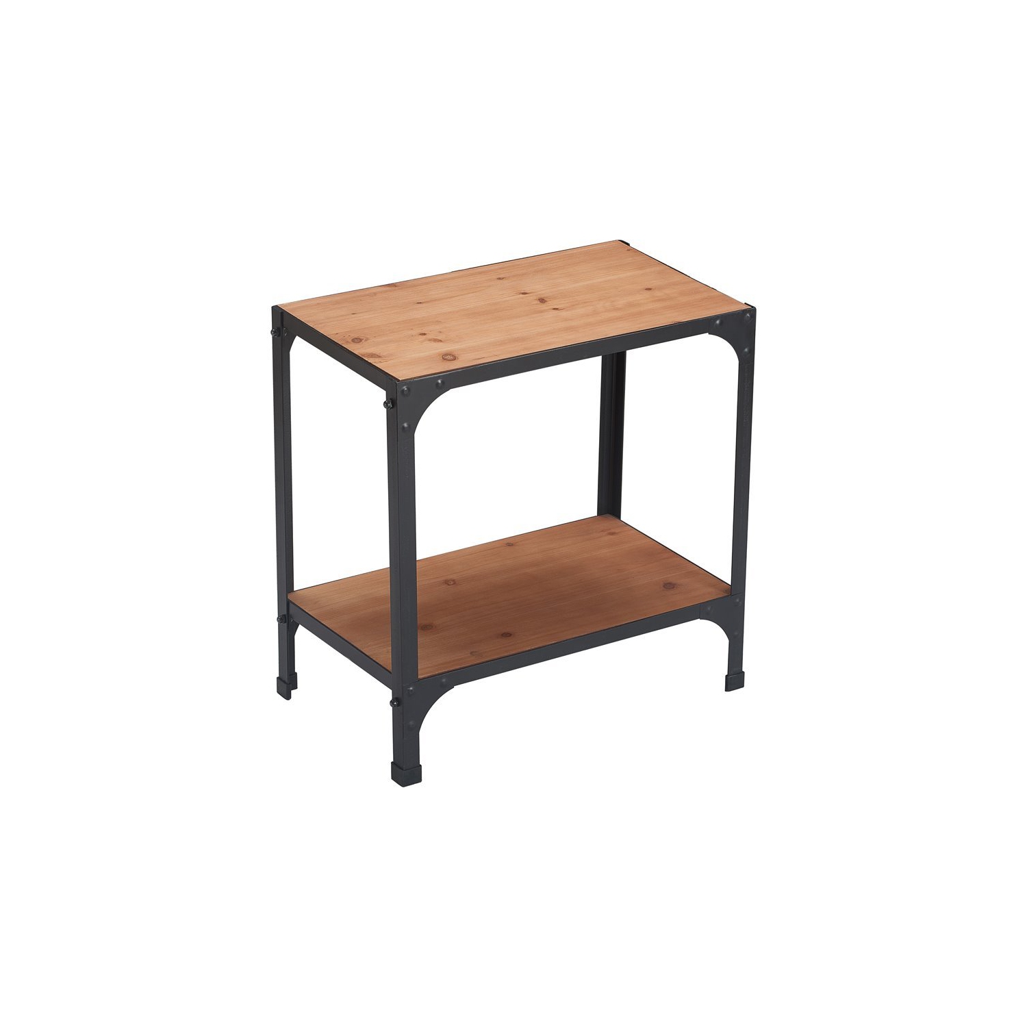 Serta Overland Side Table Wood and Black Metal