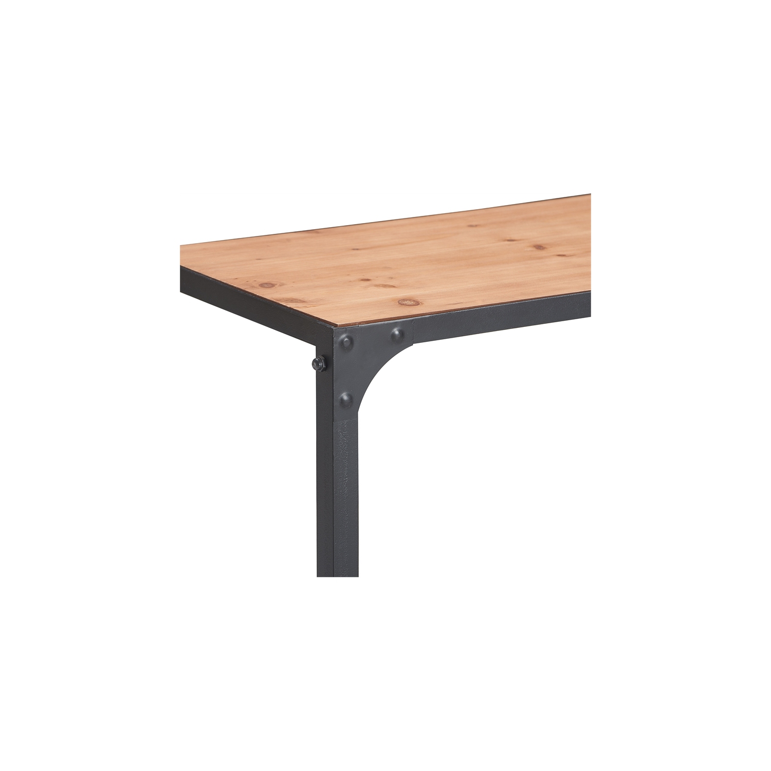 Serta Overland Side Table Wood and Black Metal