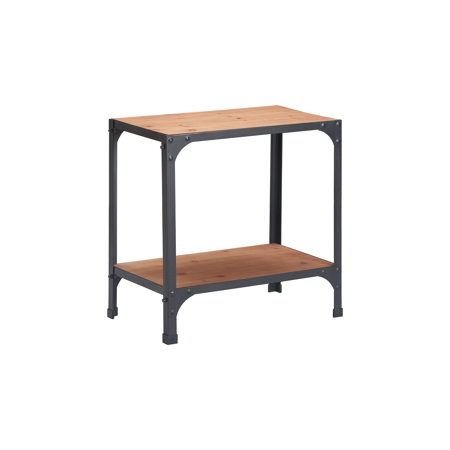 Serta Overland Side Table Wood and Black Metal