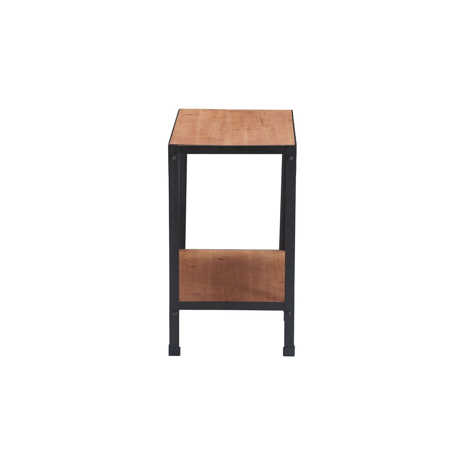 Serta Overland Side Table Wood and Black Metal