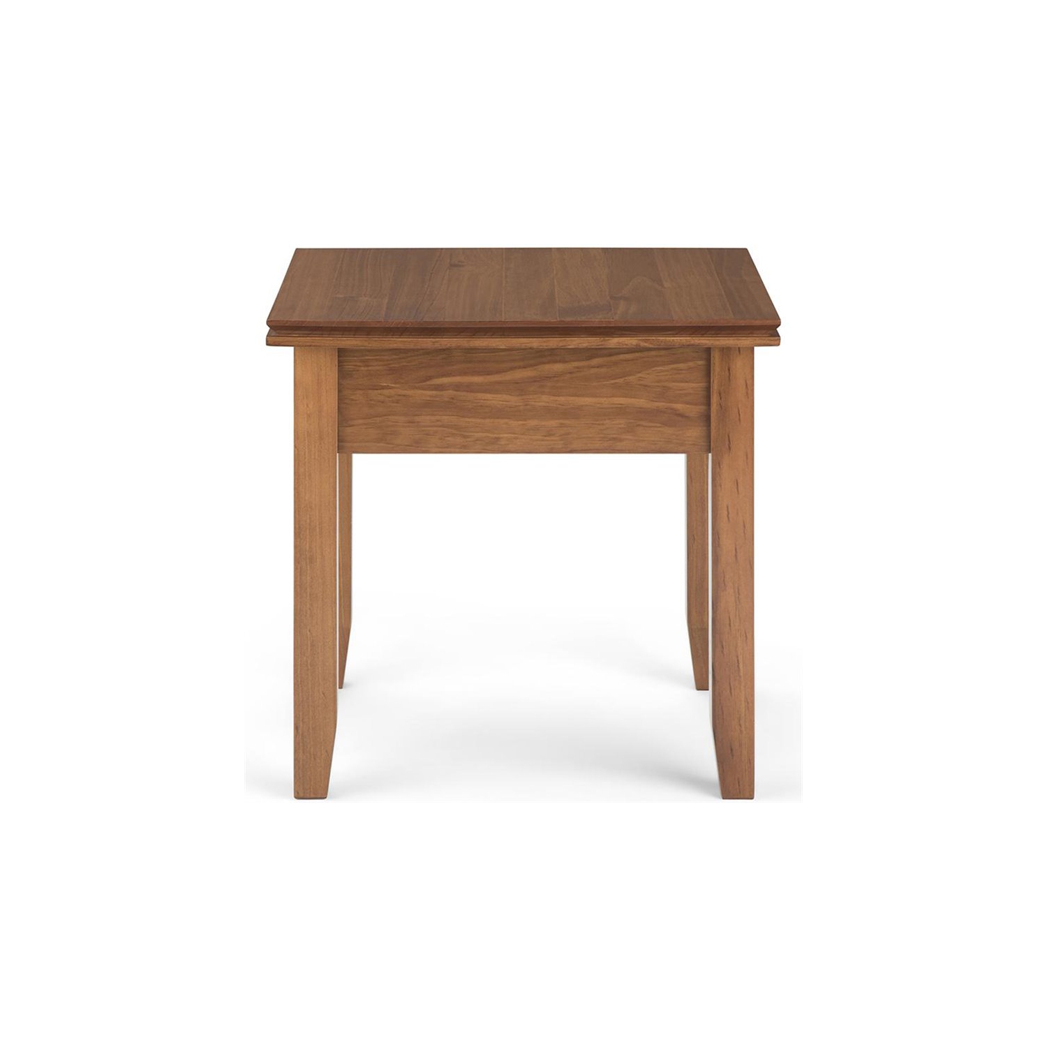 Simpli Home Artisan Wood 21" Square Transitional End Side Table in Honey Brown