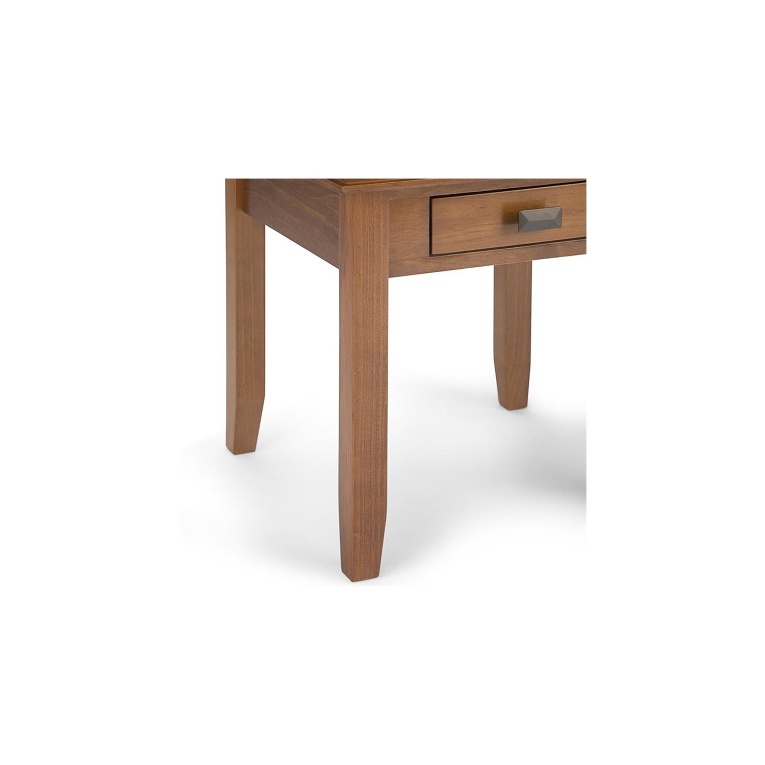 Simpli Home Artisan Wood 21" Square Transitional End Side Table in Honey Brown
