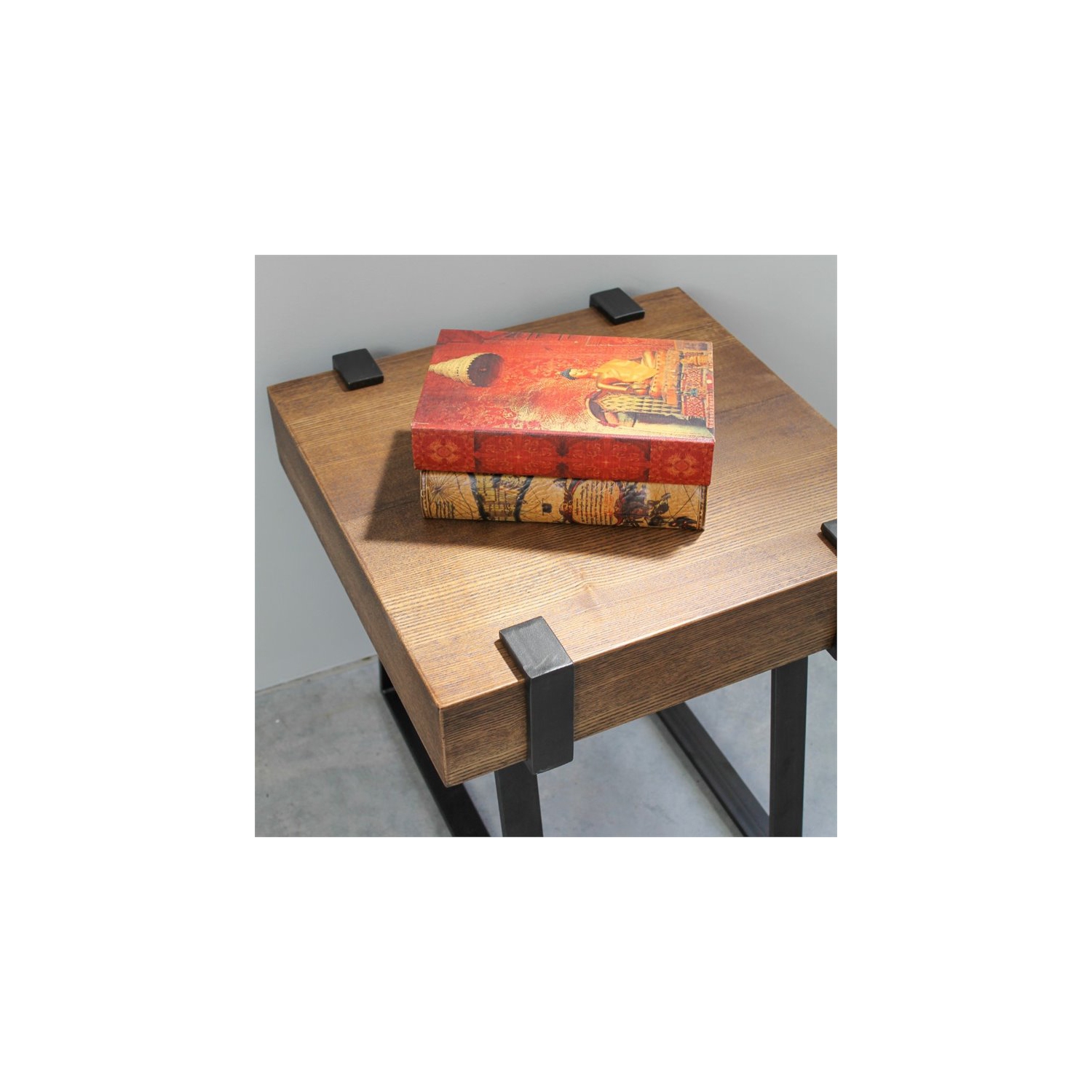 International Caravan Hamburg Wood End Table in Canyon Oak