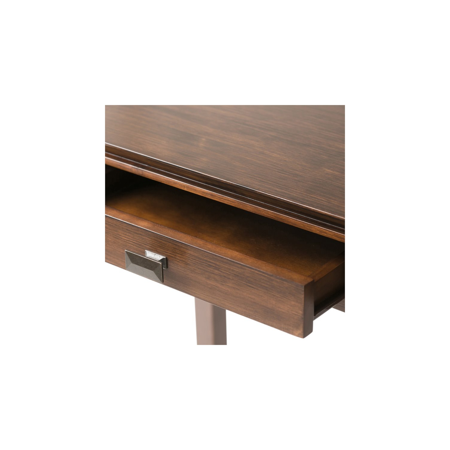 Simpli Home Artisan Wood 46" Transitional Console Sofa Table in Russet Brown