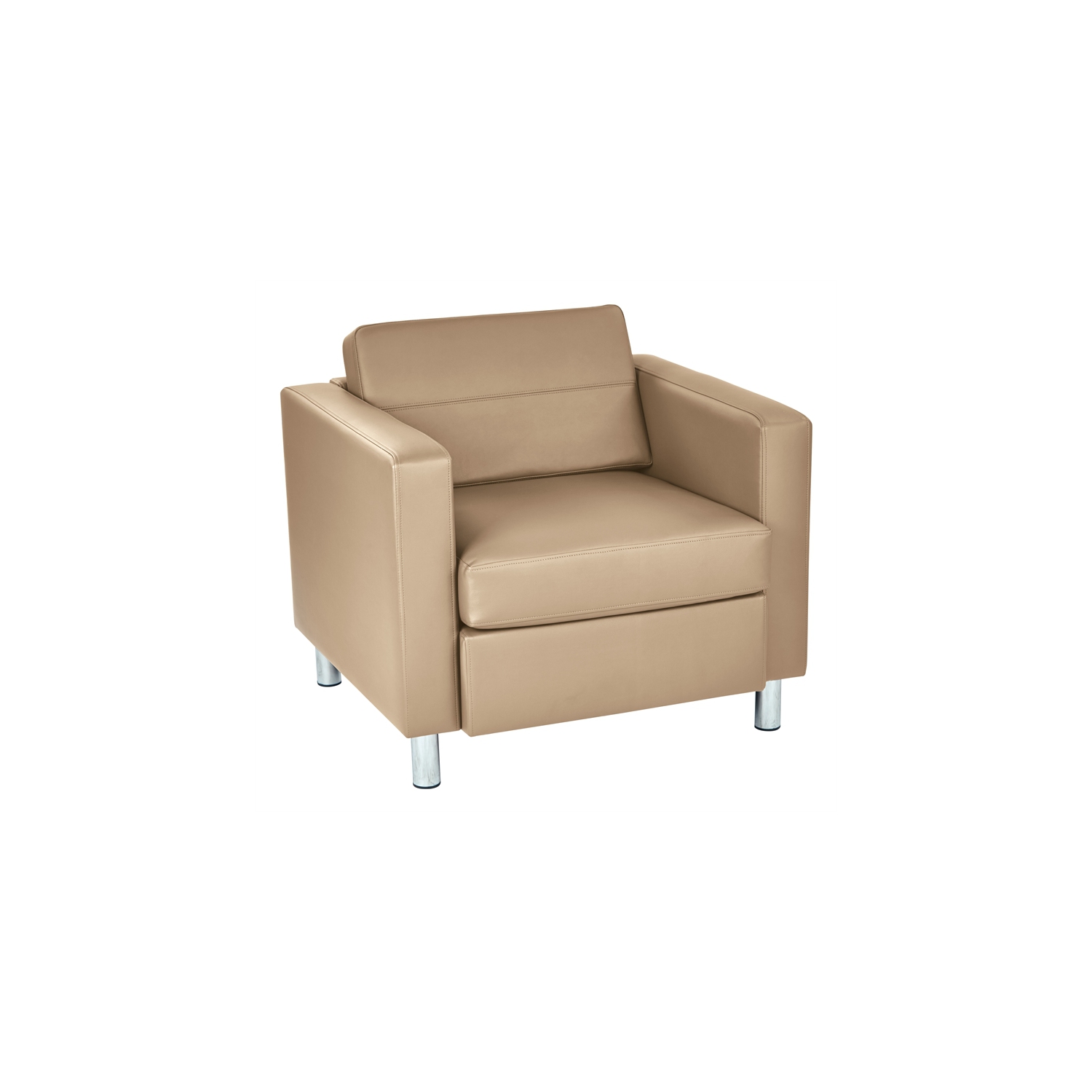 Pacific Armchair In Dillon Buff Cream Vinyl Fabric