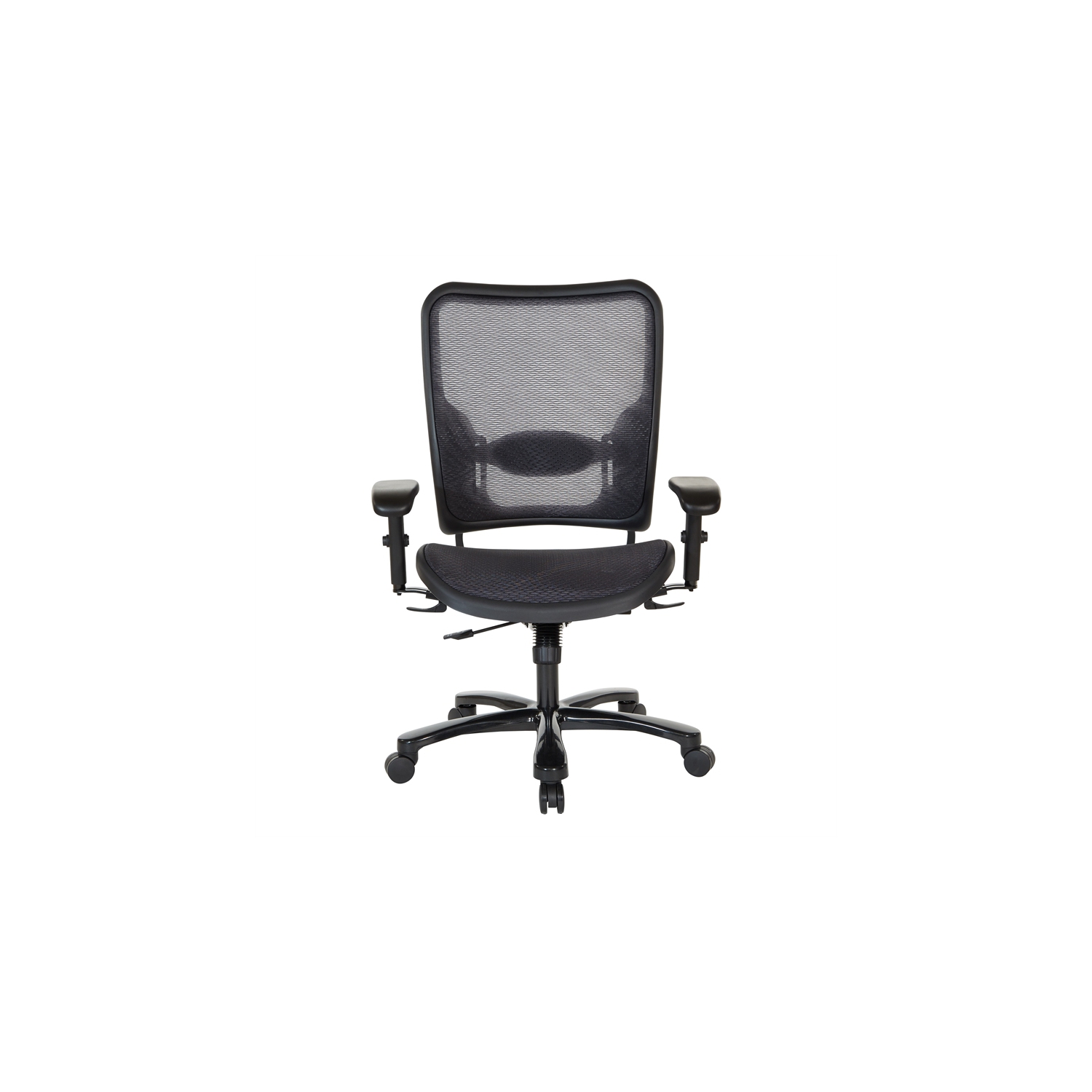 Air Grid Big & Tall Ergonomic Chair with 2-Way Adjustable Arms in Black Fabric