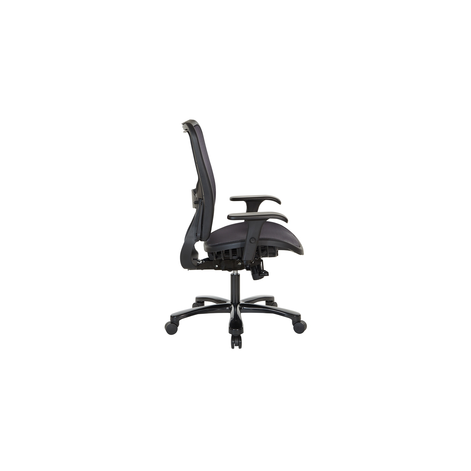 Air Grid Big & Tall Ergonomic Chair with 2-Way Adjustable Arms in Black Fabric