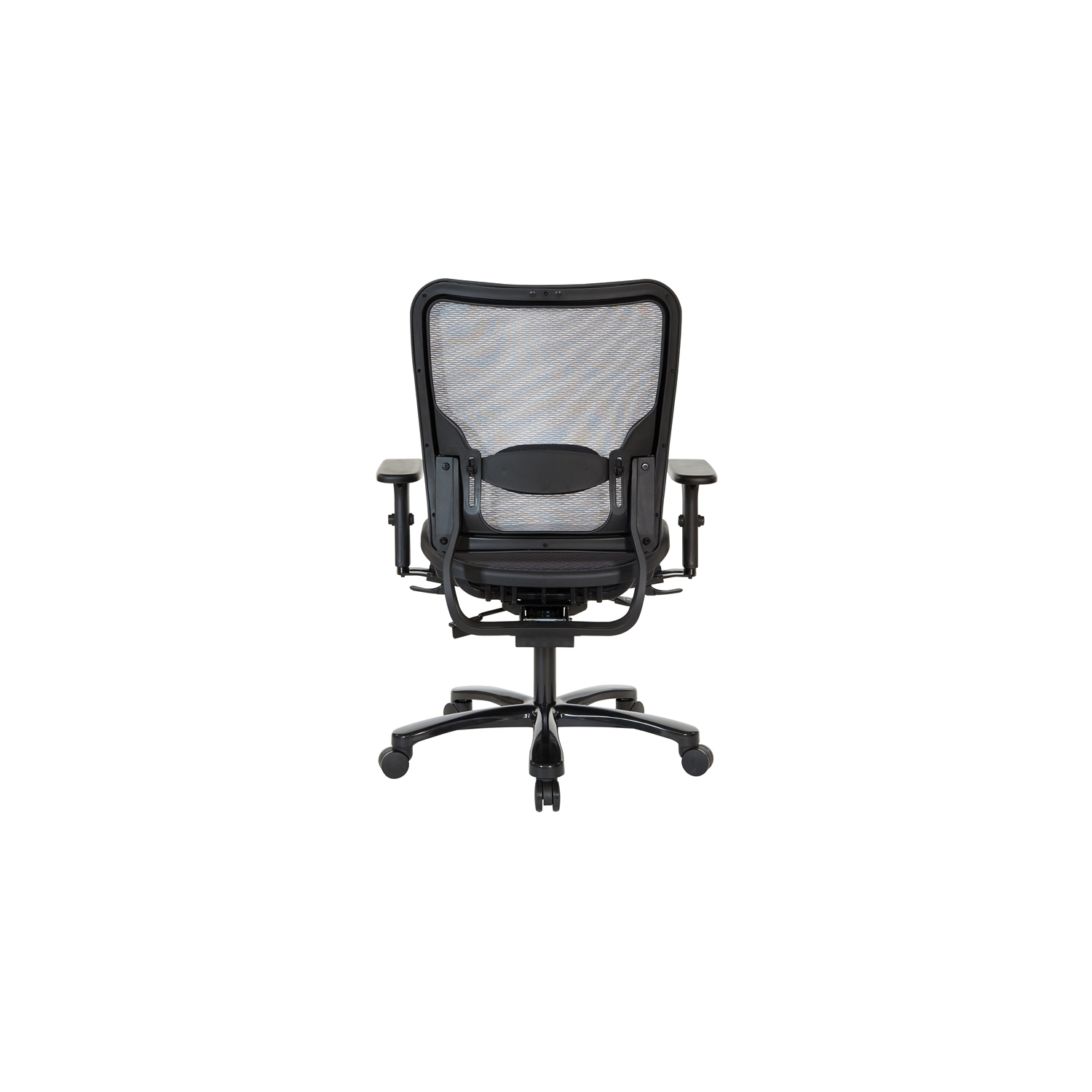 Air Grid Big & Tall Ergonomic Chair with 2-Way Adjustable Arms in Black Fabric