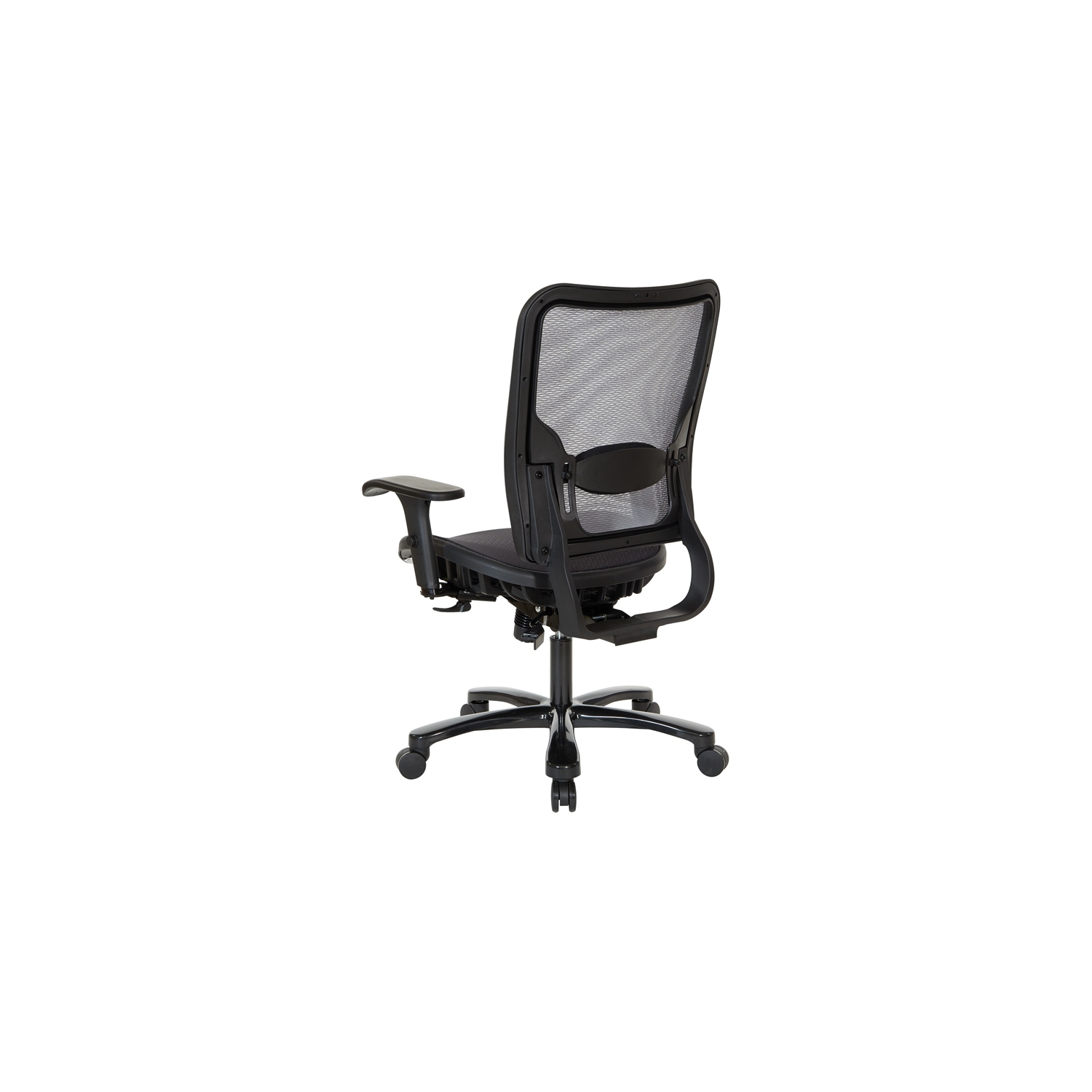 Air Grid Big & Tall Ergonomic Chair with 2-Way Adjustable Arms in Black Fabric