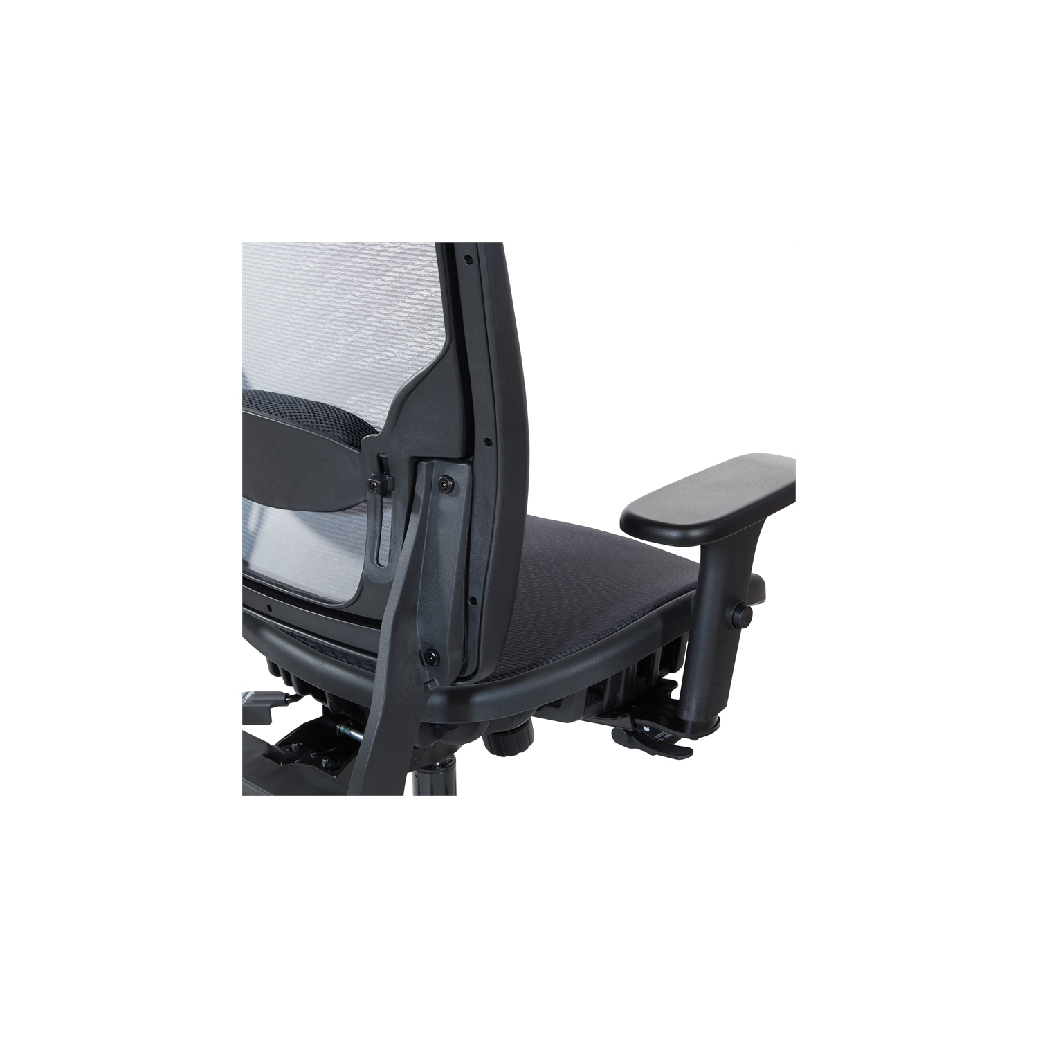 Air Grid Big & Tall Ergonomic Chair with 2-Way Adjustable Arms in Black Fabric