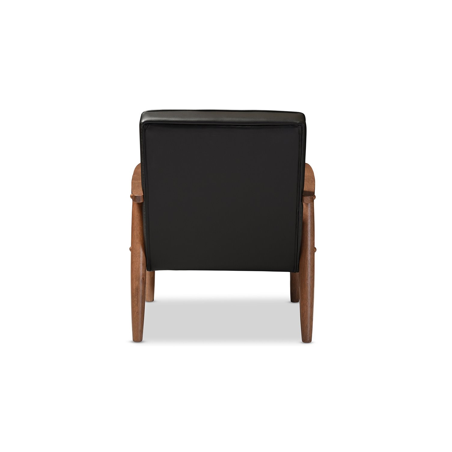 Baxton Studio Sorrento Faux Leather Tufted Reception Chair in Black