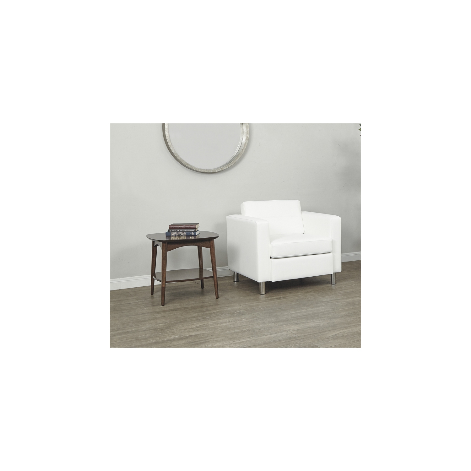 Fauteuil en vinyle blanc Dillon Pacific