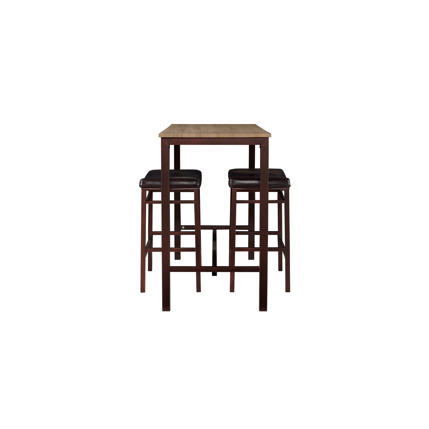 Linon Holly Three Piece Wood Counter Height Pub Set in Brown