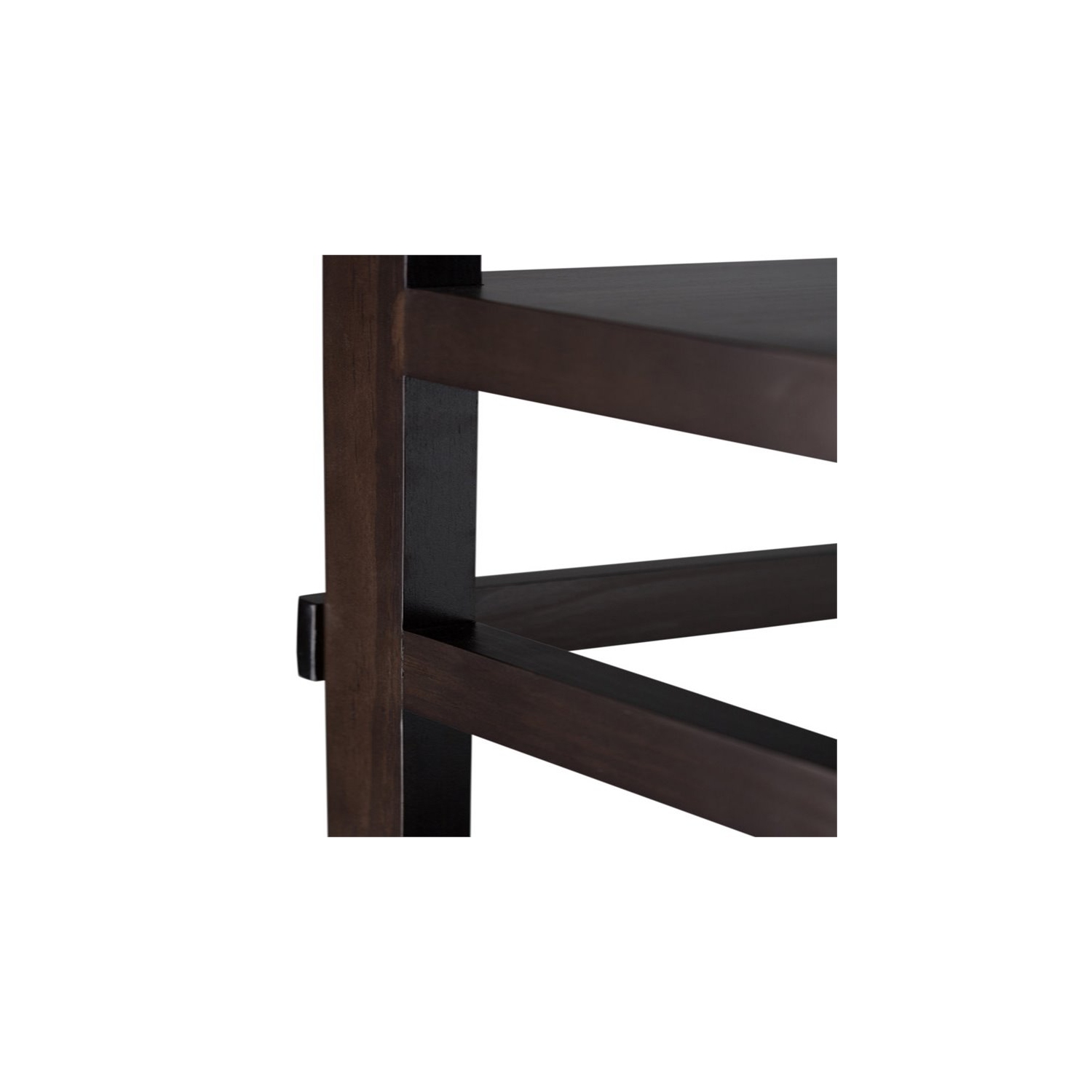 Simpli Home Acadian Wood 63" x 30" Transitional Ladder Shelf Bookcase in Brunette Brown