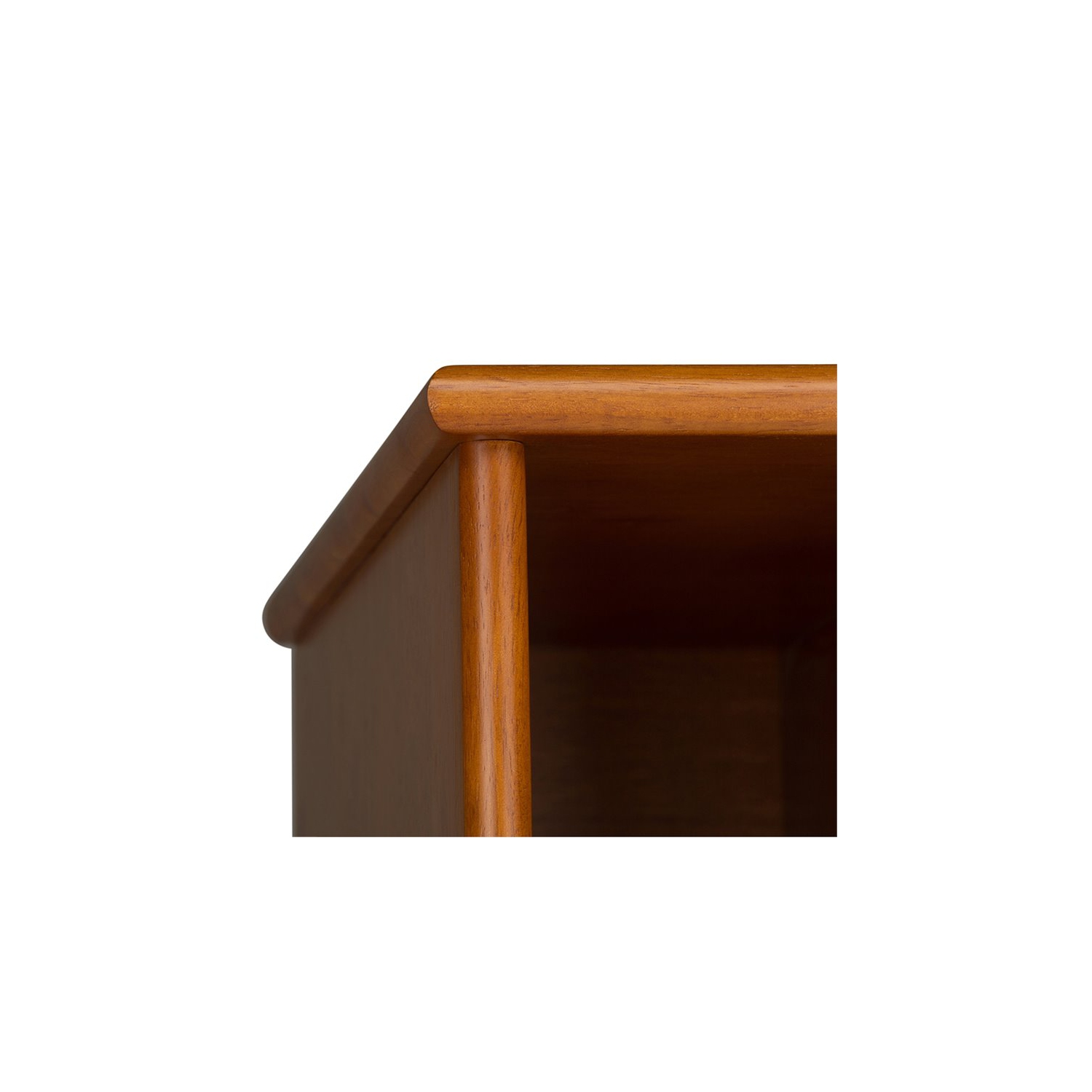 La bibliothèque moderne de 64 x 22 po Draper Solid de Simpli Home avec unité de rangement en teck brun moyen-siècle est de po