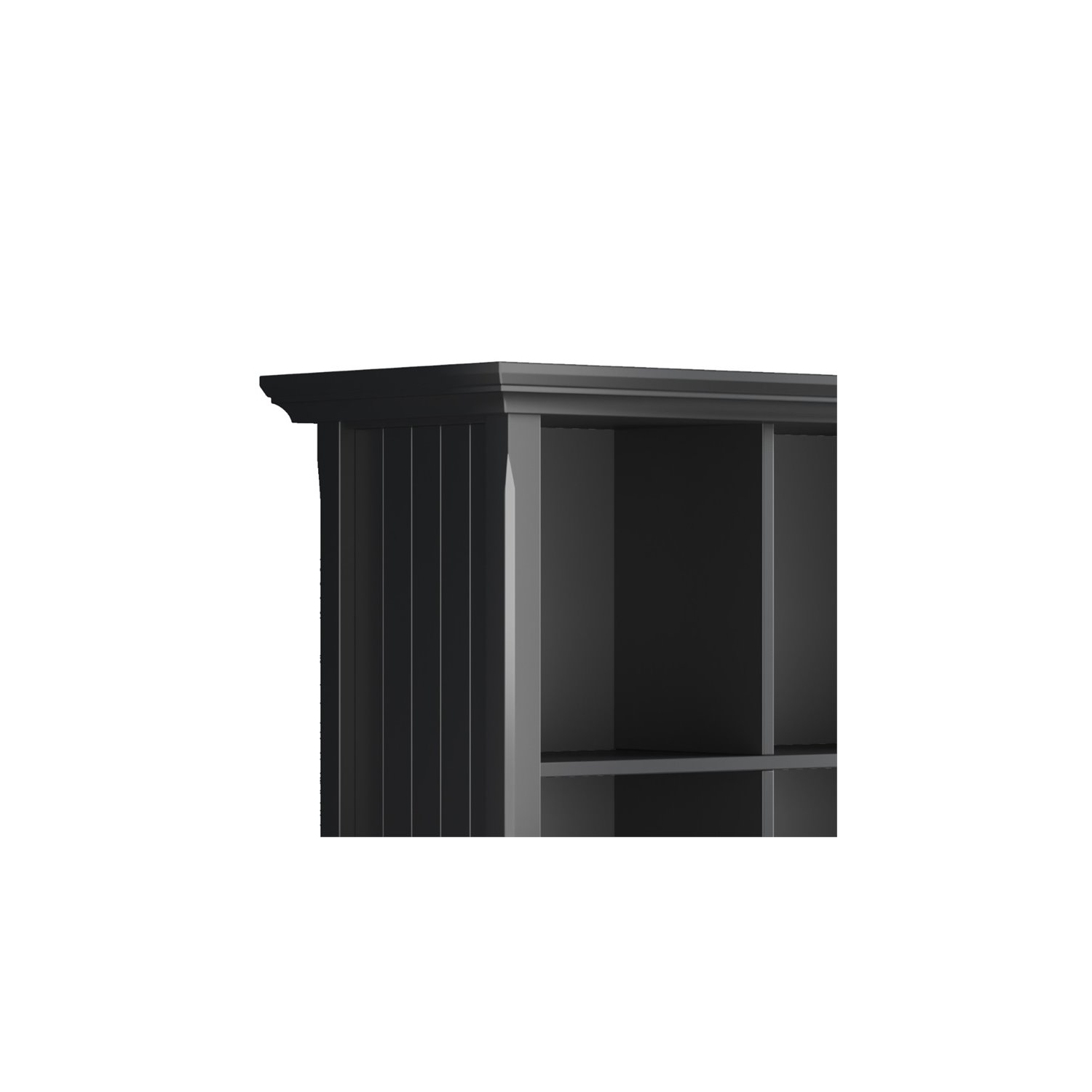 Meuble de rangement transitionnel noir à 12 cubes en bois massif Acadian de 48 x 57 po de Simpli Home