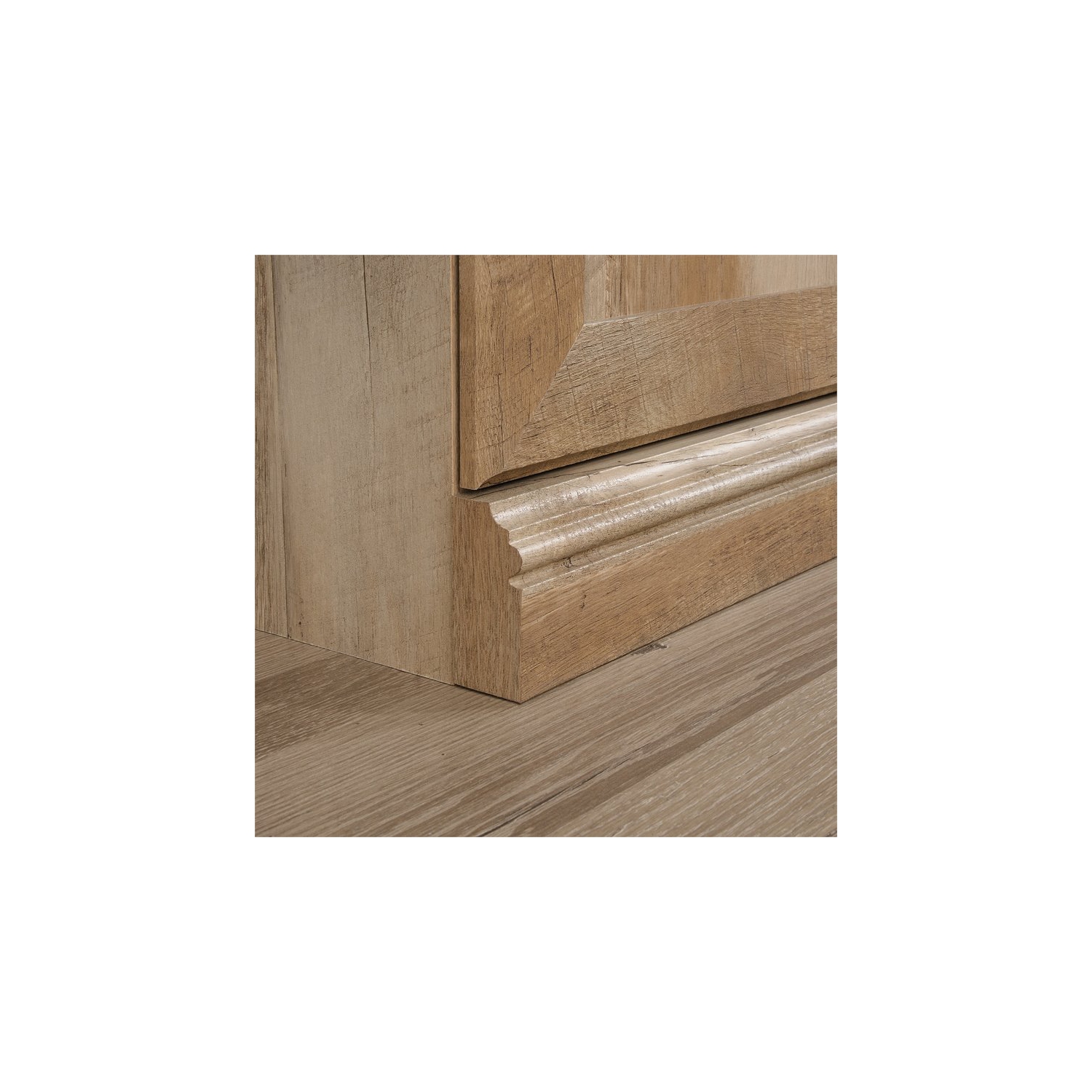 Sauder – Bibliothèque haute en bois à 3 tablettes et 2 portes, chêne linteau