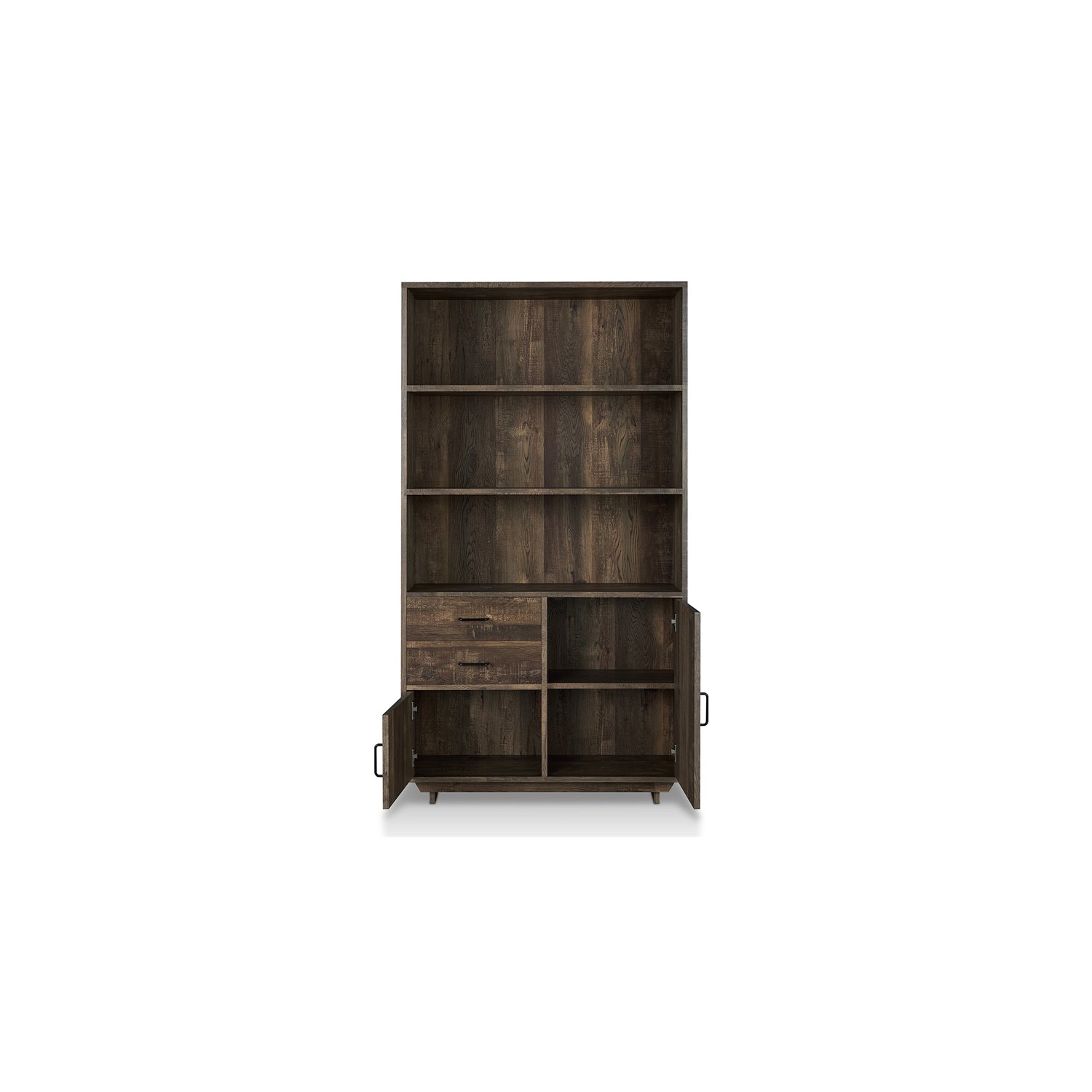 Furniture of America Berto Farmhouse Wood 3-Shelf Bookcase in Reclaimed Oak