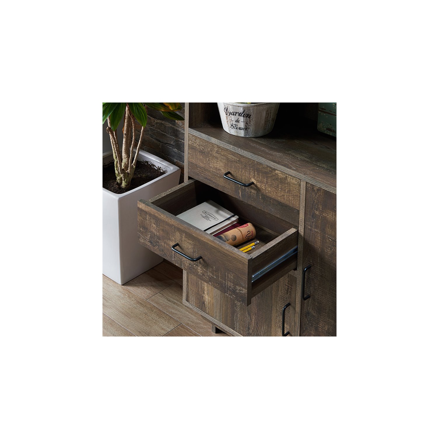 Furniture of America Berto Farmhouse Wood 3-Shelf Bookcase in Reclaimed Oak