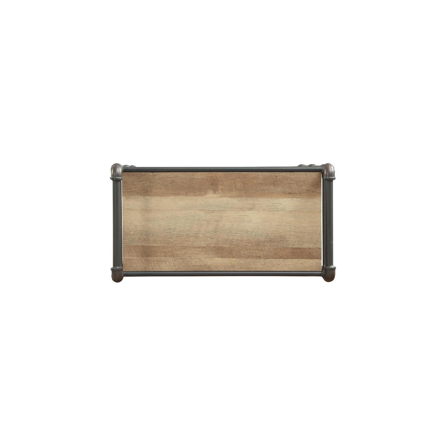 ACME Itzel 5 - Bibliothèque rectangulaire en bois, chêne antique et gris sable