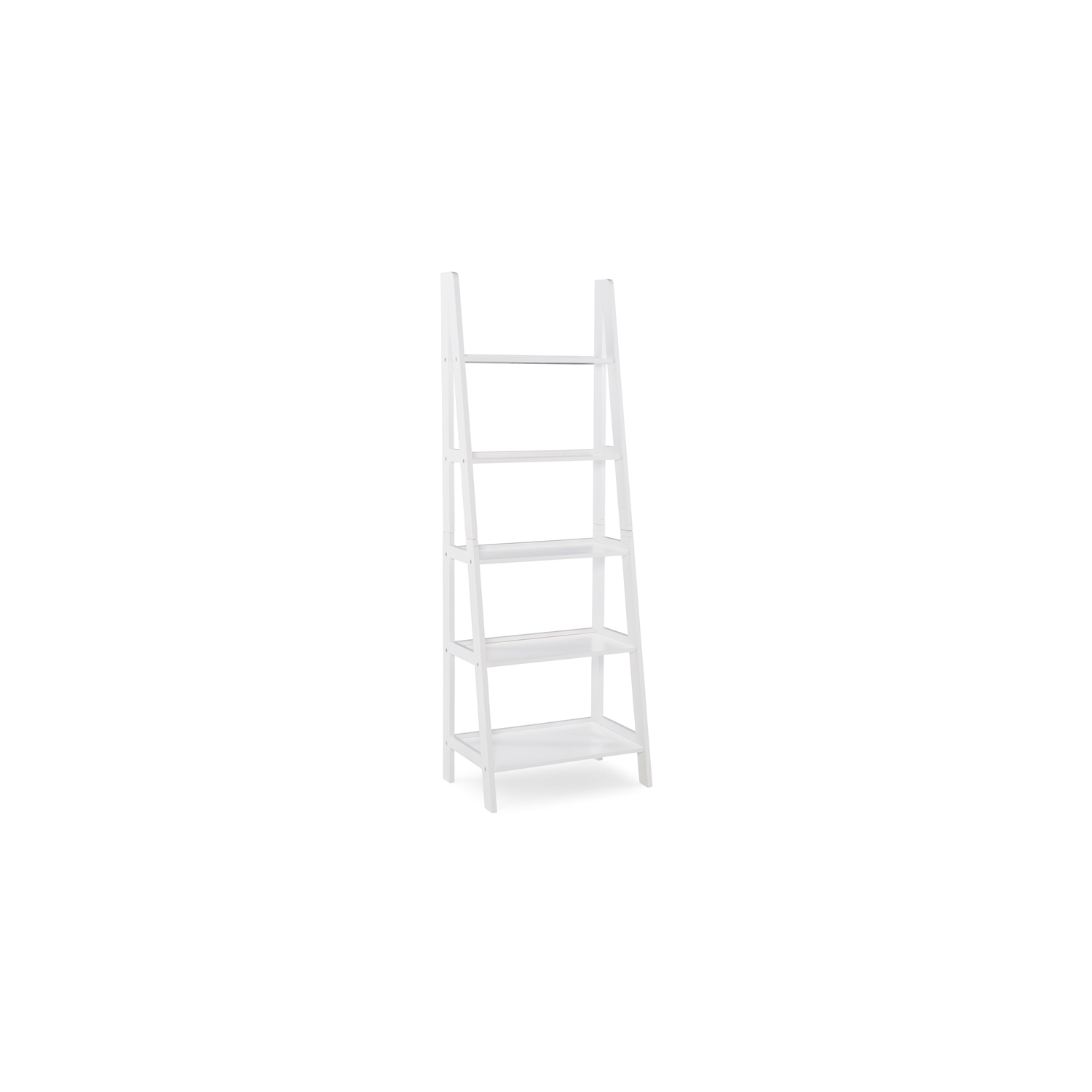 Linon Archdale Wood Ladder Bookshelf in White