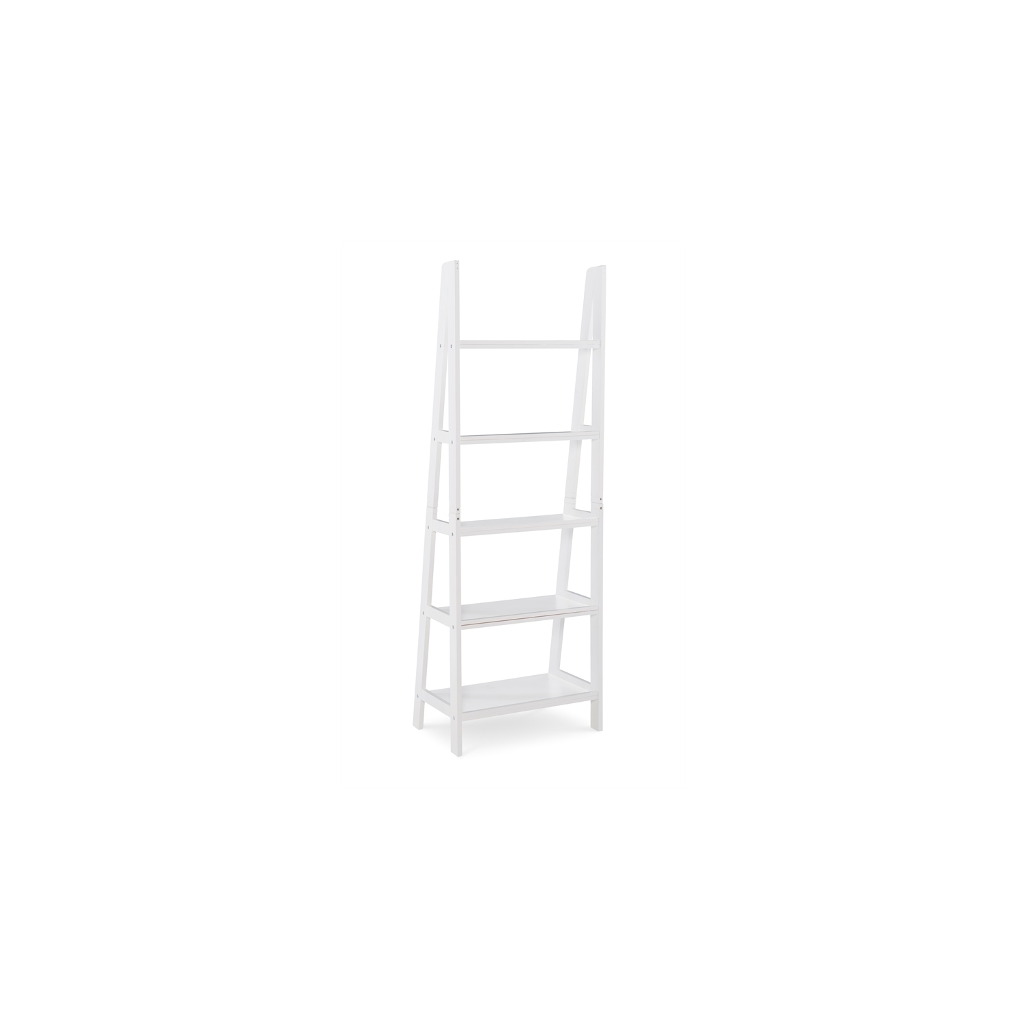 Linon Archdale Wood Ladder Bookshelf in White