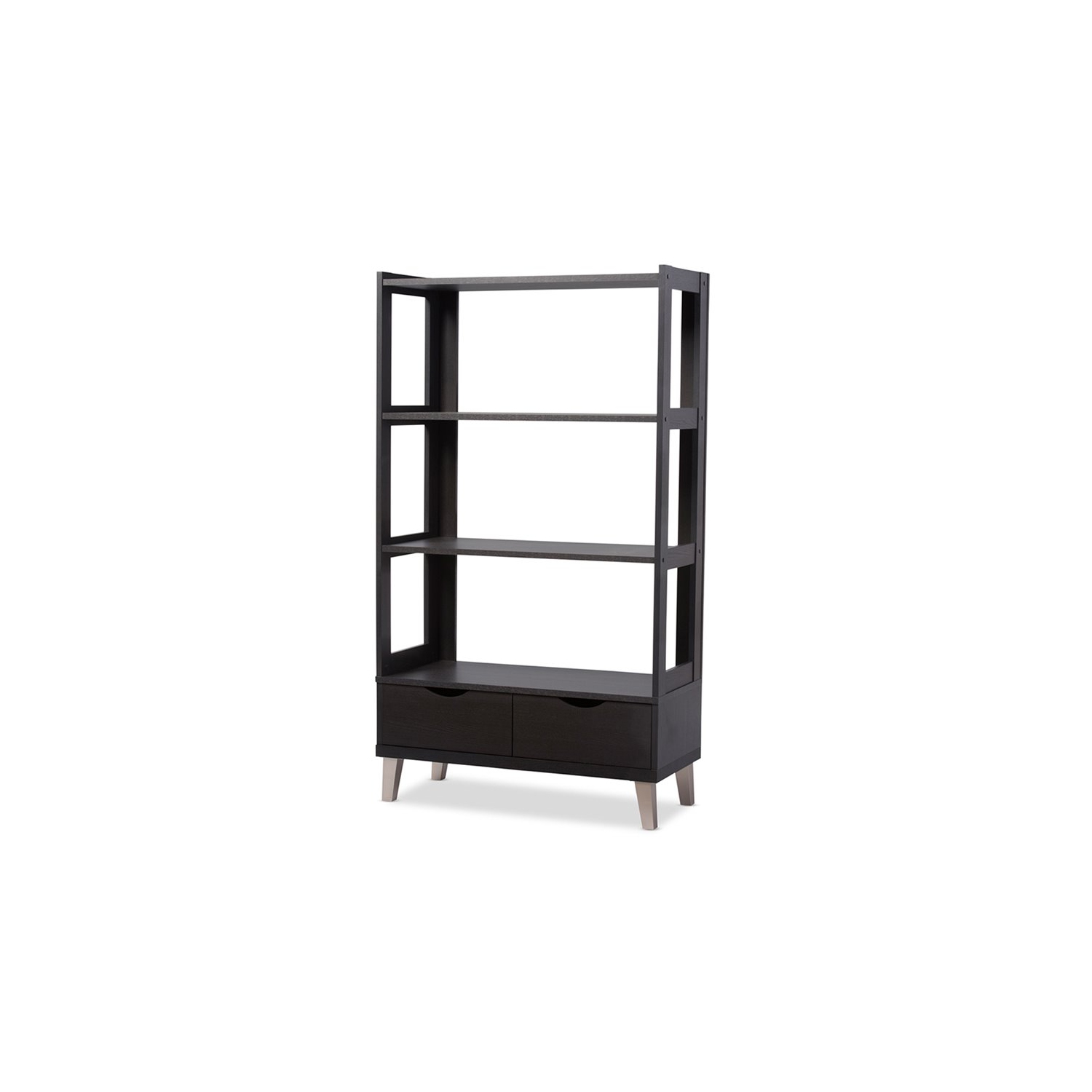 Baxton Studio Kalien 3 Shelf Bookcase in Espresso Best Buy Canada