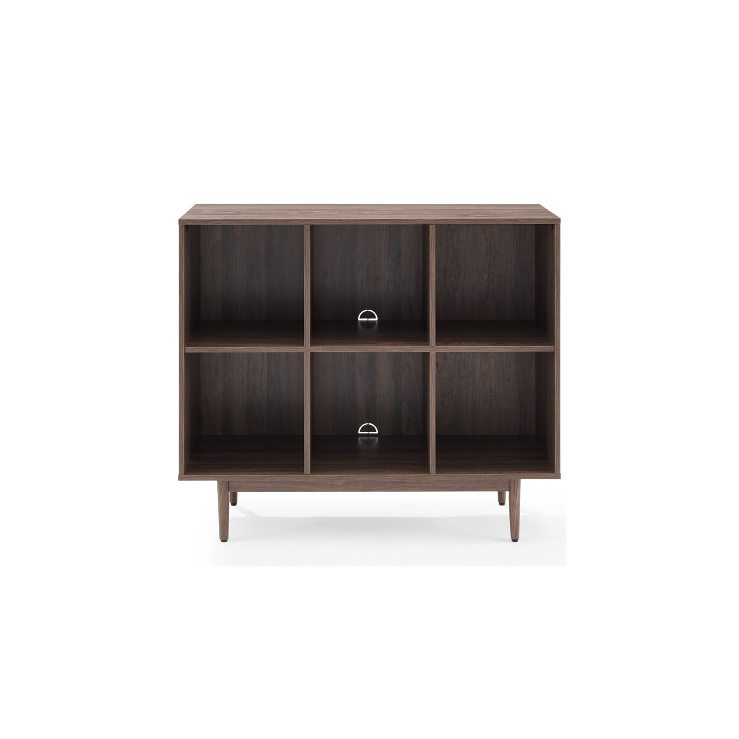 Crosley Liam 6 Cubby Wooden Bookcase in Walnut