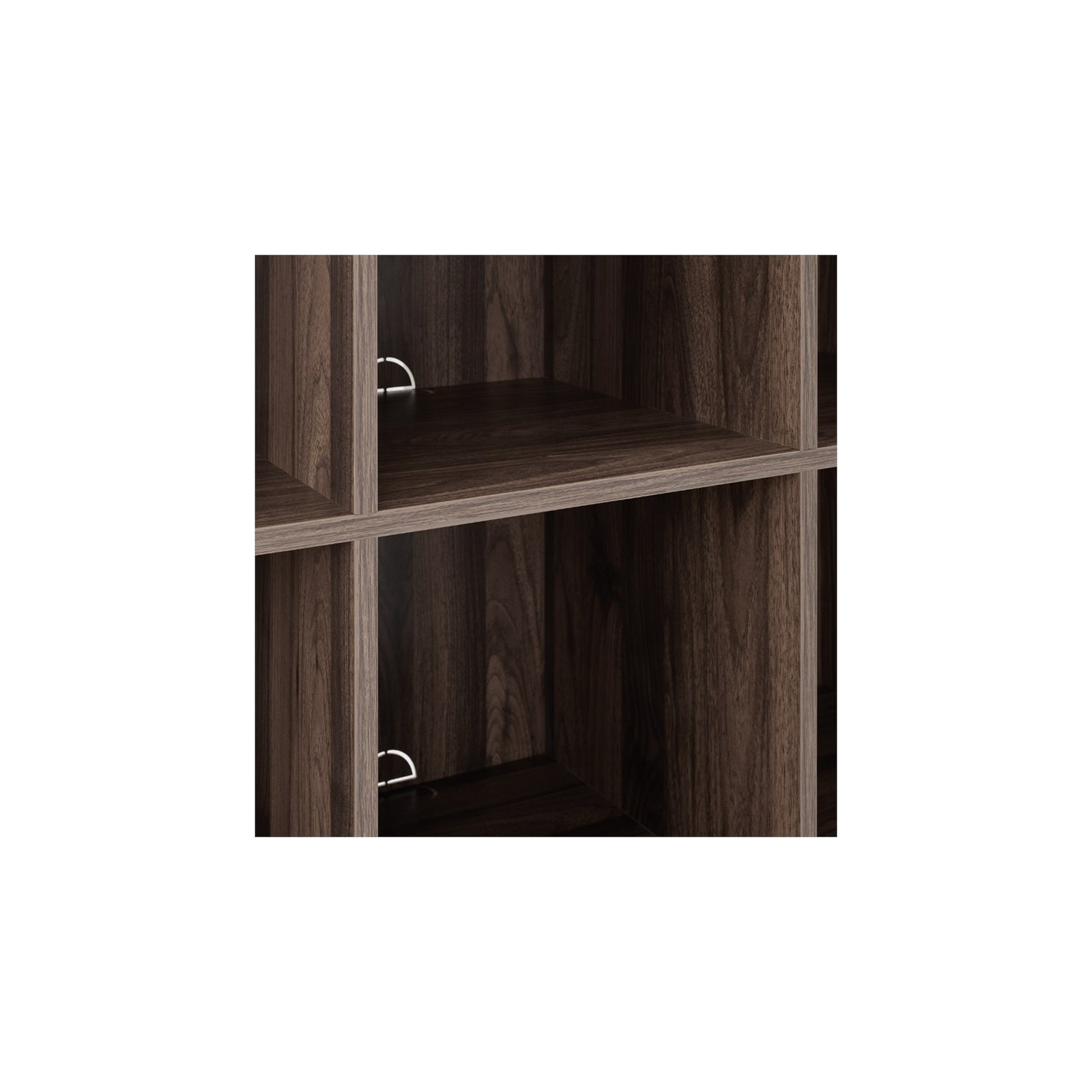 Crosley Liam 6 Cubby Wooden Bookcase in Walnut