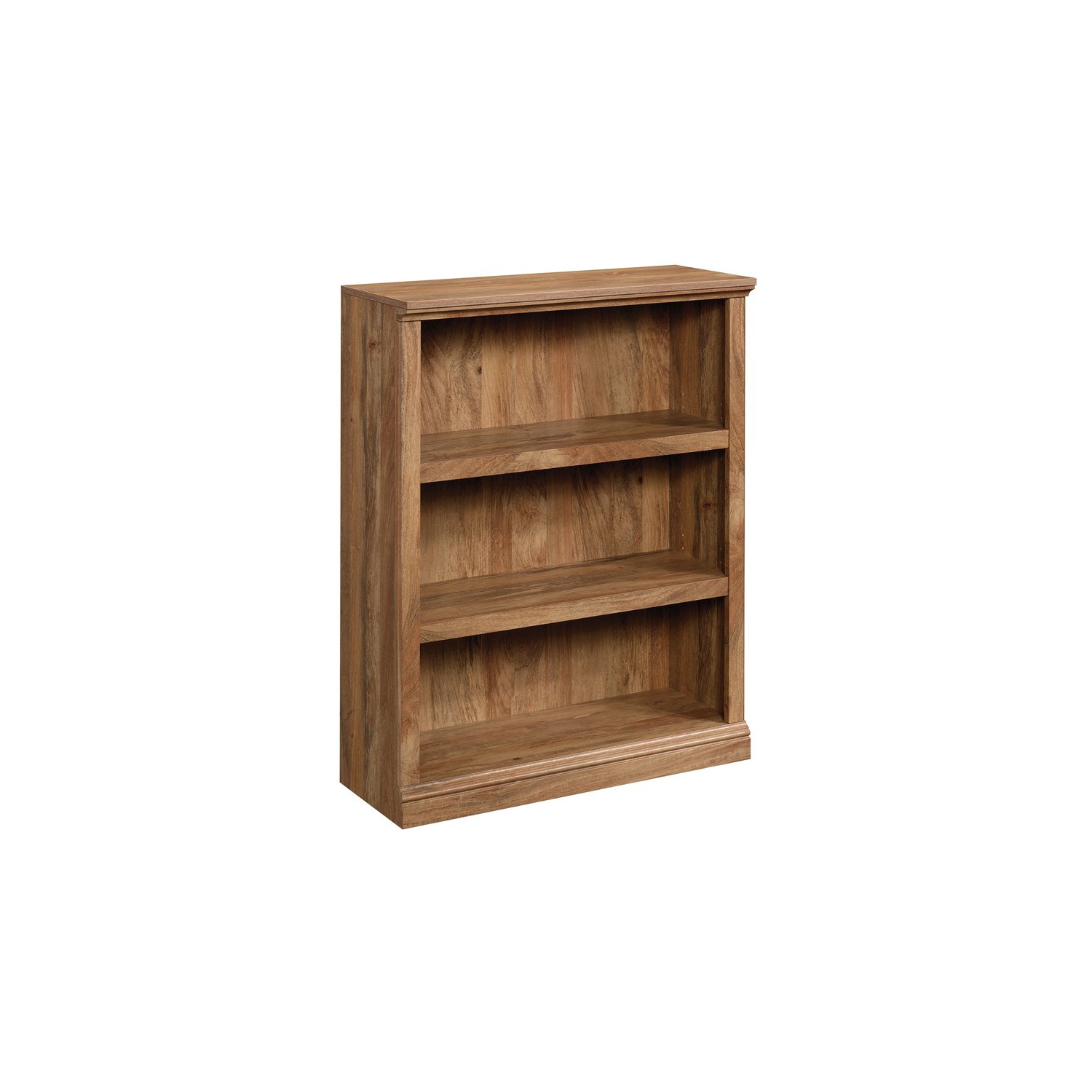 Sauder Misc Storage Contemporary 3-Shelf Wood Bookcase in Sindoori Mango Beige