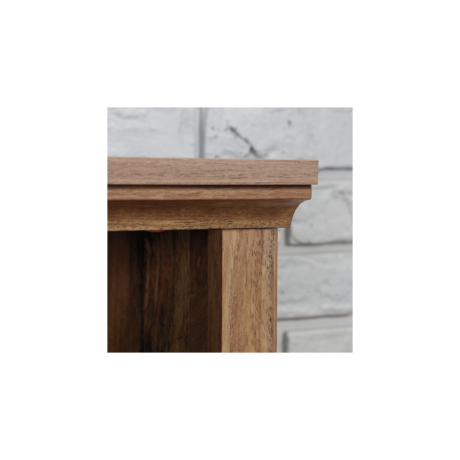 Sauder Misc Storage Contemporary 3-Shelf Wood Bookcase in Sindoori Mango Beige