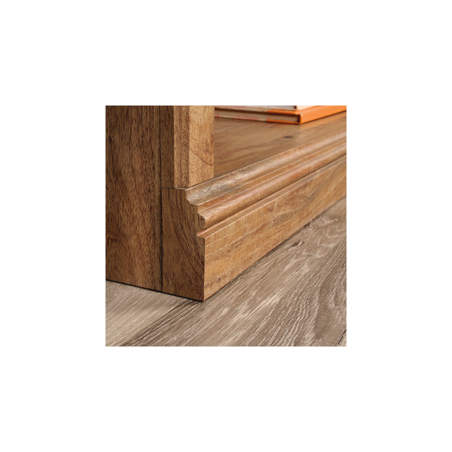 Sauder Misc Storage Contemporary 3-Shelf Wood Bookcase in Sindoori Mango Beige