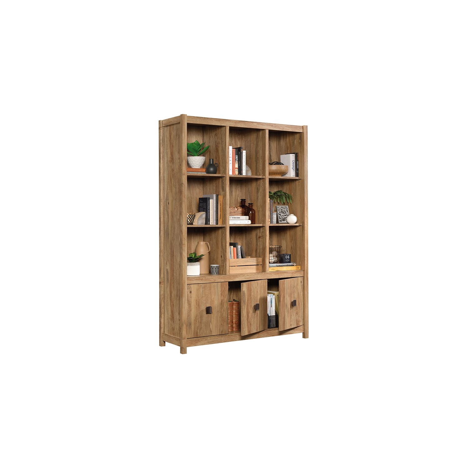 Sauder – Bibliothèque en bois d’ingénierie Cannery Bridge à 9 compartiments, mangue sindoori