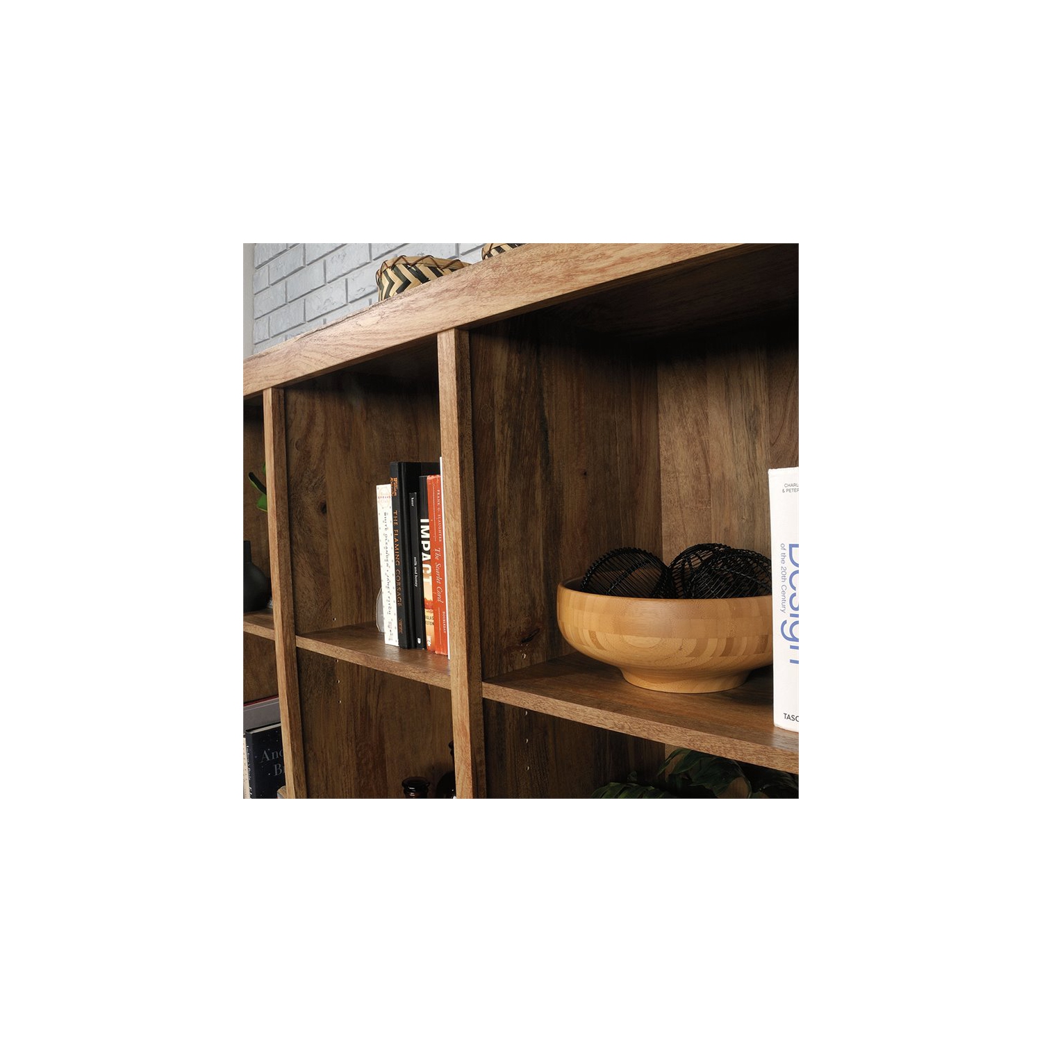 Sauder – Bibliothèque en bois d’ingénierie Cannery Bridge à 9 compartiments, mangue sindoori