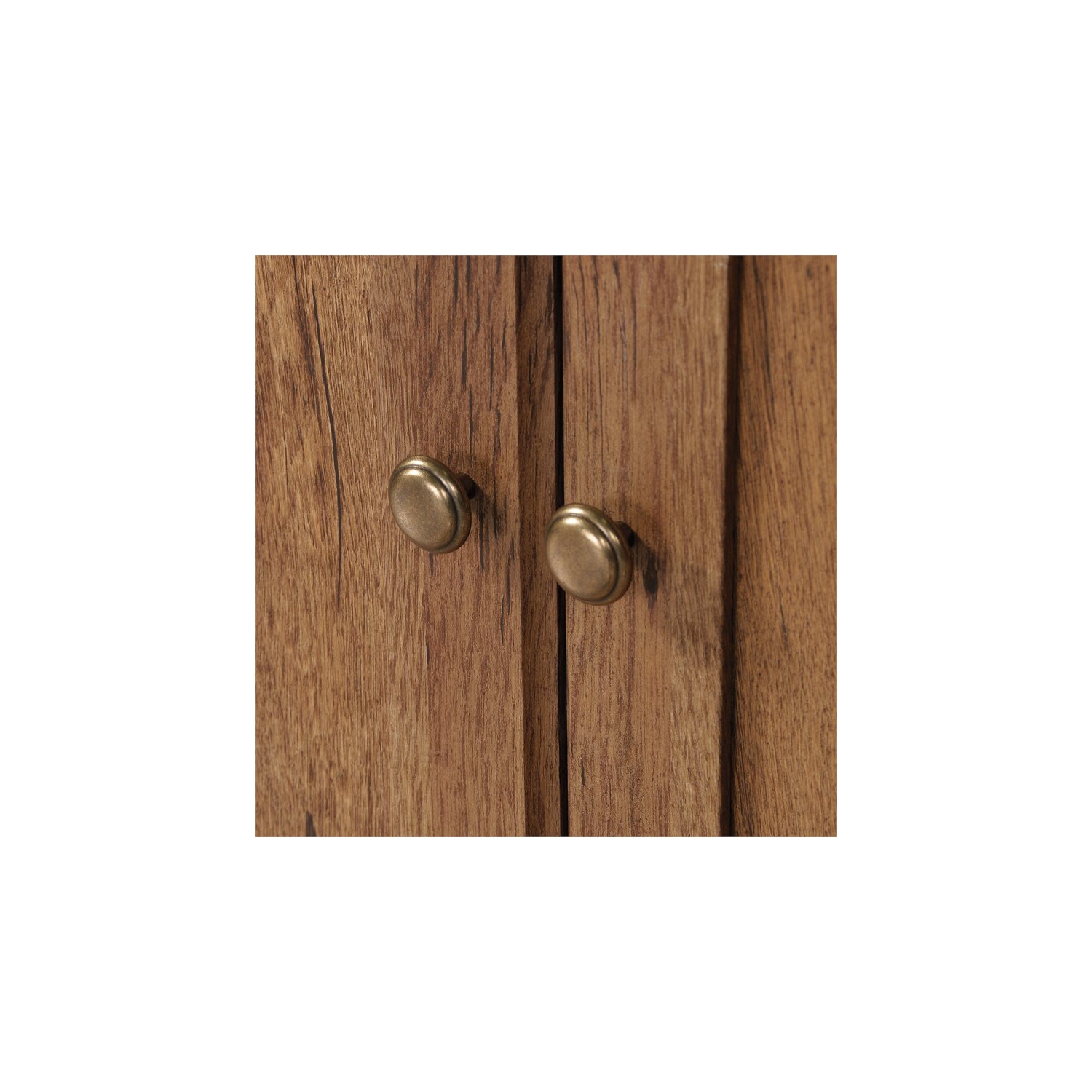 Sauder Misc Storage 3-Shelf 2-Door Tall Wood Bookcase in Vintage Oak