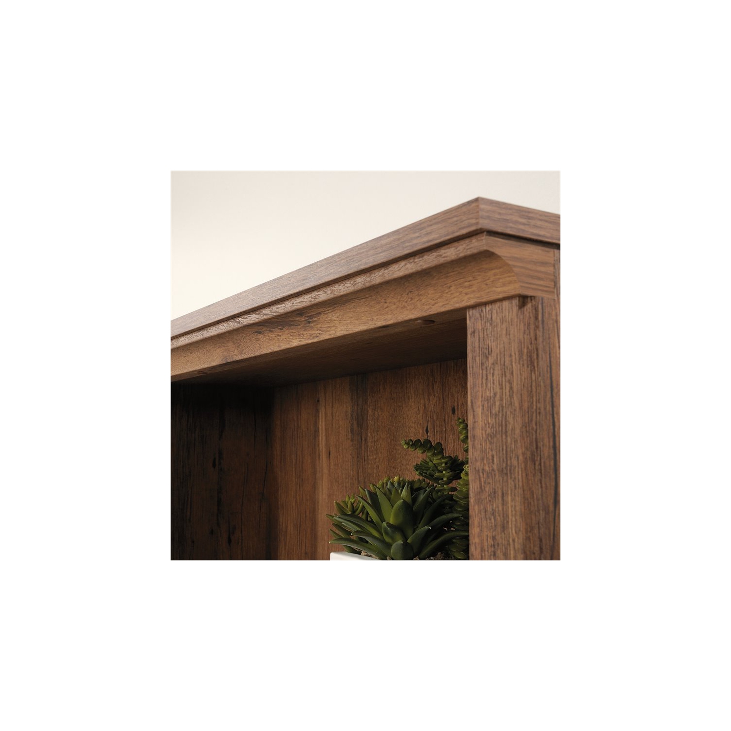 Sauder Misc Storage 3-Shelf 2-Door Tall Wood Bookcase in Vintage Oak