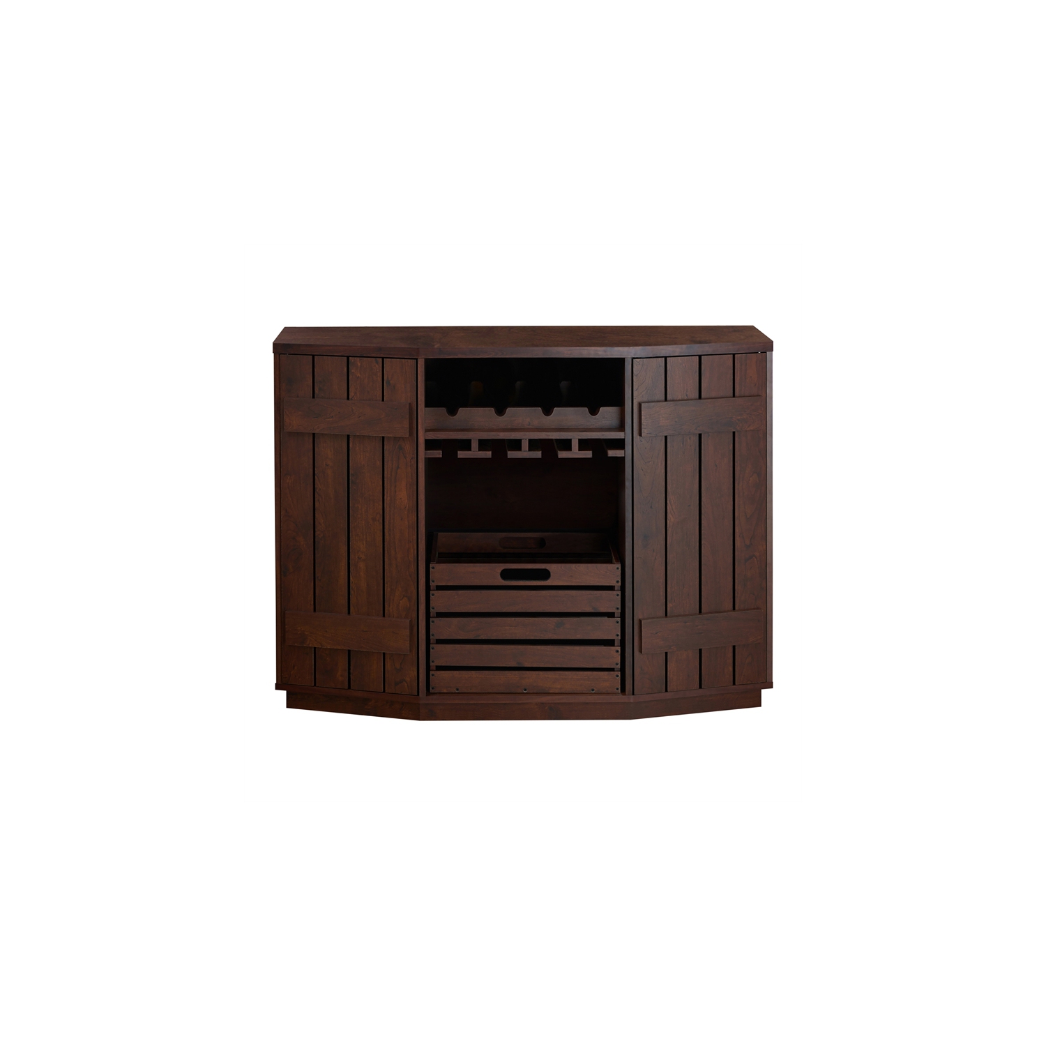 Furniture of America Layfield Wood Multi-Storage Buffet in Vintage Walnut