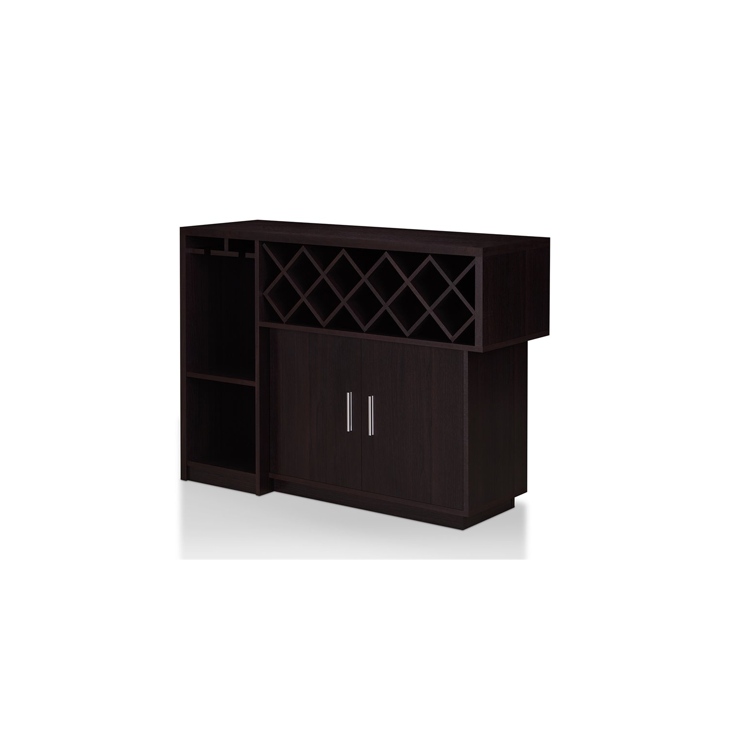 Furniture of America Derick Wood Multi-Storage Buffet Cabinet in Espresso