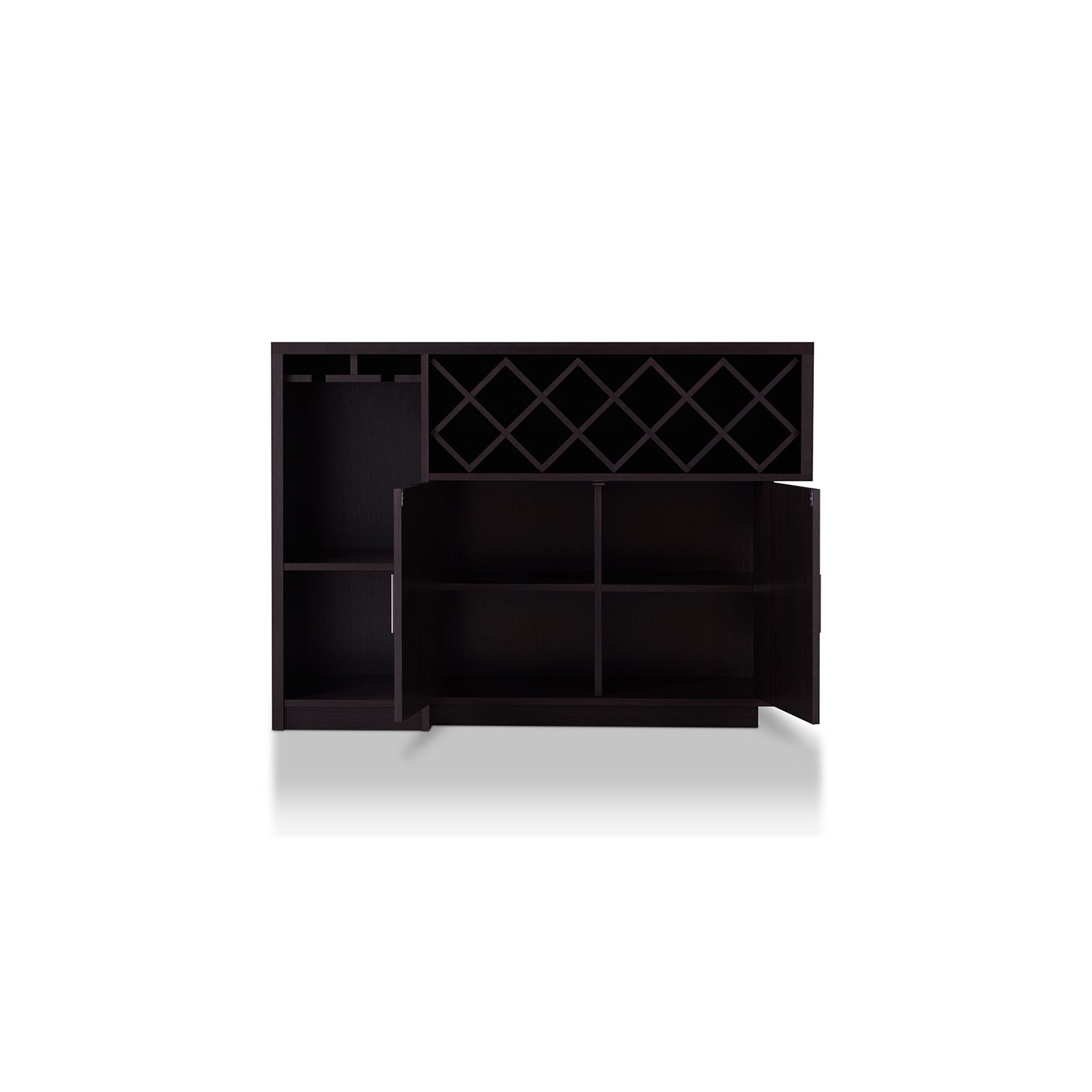 Furniture of America Derick Wood Multi-Storage Buffet Cabinet in Espresso