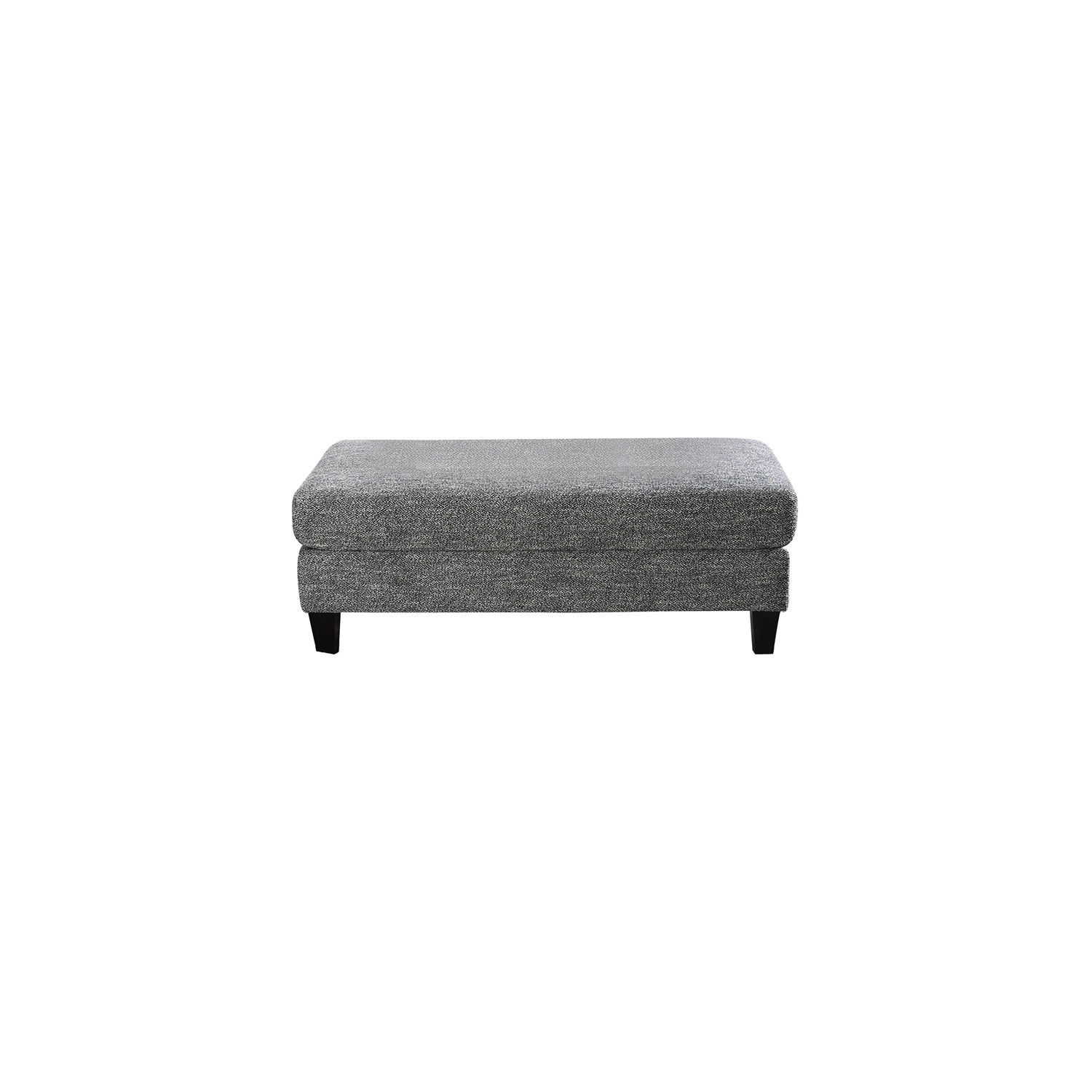 Furniture of America Burcham Transitional Chenille Upholstered Ottoman in Gray