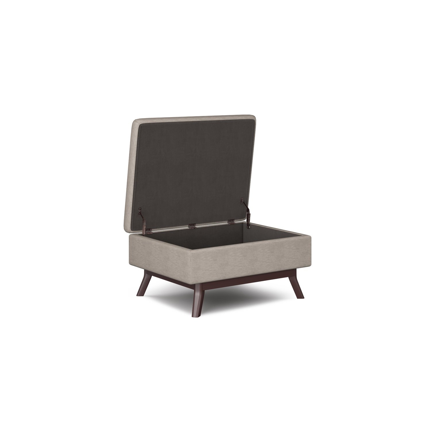 Simpli Home Owen 34" Linen Look Fabric Coffee Table Ottoman in Natural