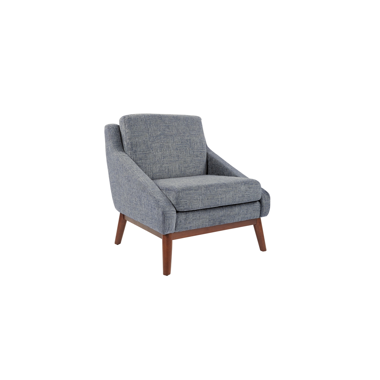 OSP Home Furnishings Davenport Chair in Navy Fabric with Coffee Finish Legs K/D