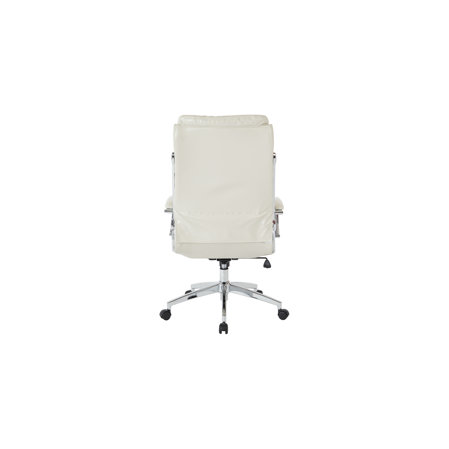 Executive Faux Leather High Back Chair in Cream with Padded Arms