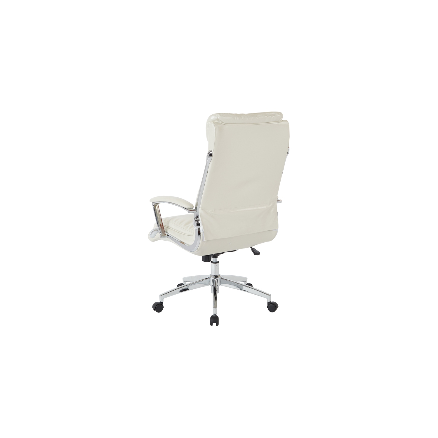 Executive Faux Leather High Back Chair in Cream with Padded Arms