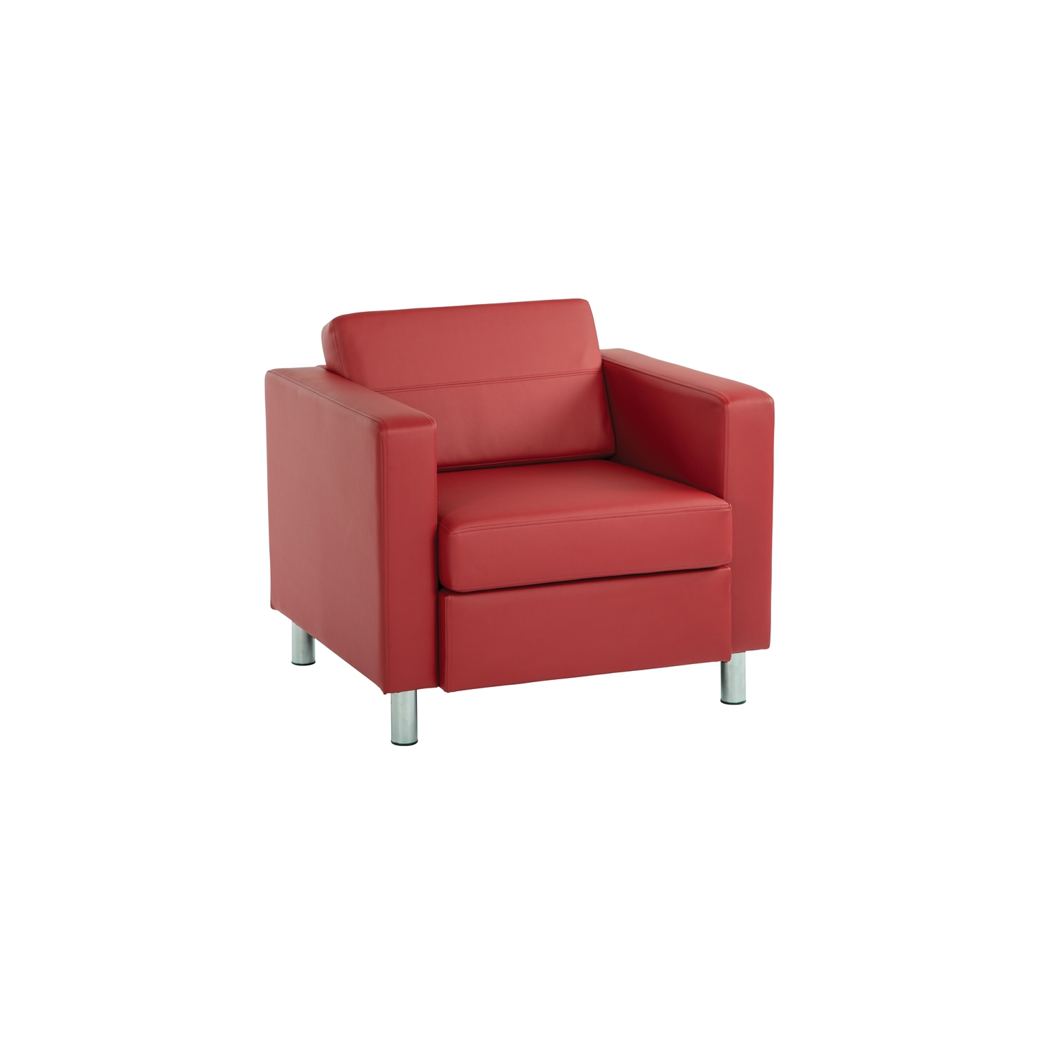 Pacific Armchair In Dillon Lipstick Red Vinyl Fabric